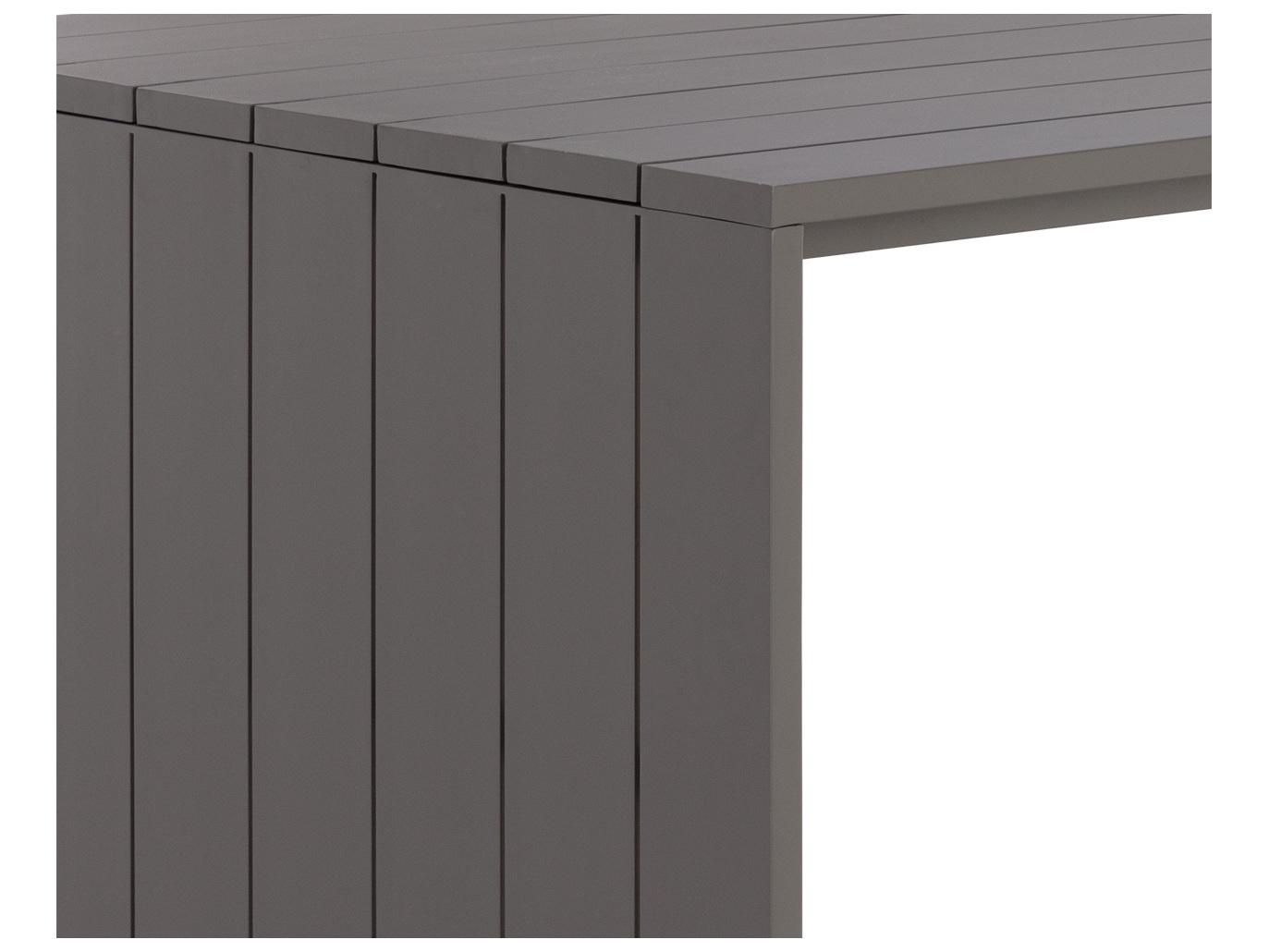 Sunpan Outdoor Verin Aluminum Warm Grey Rectangular Bar Table