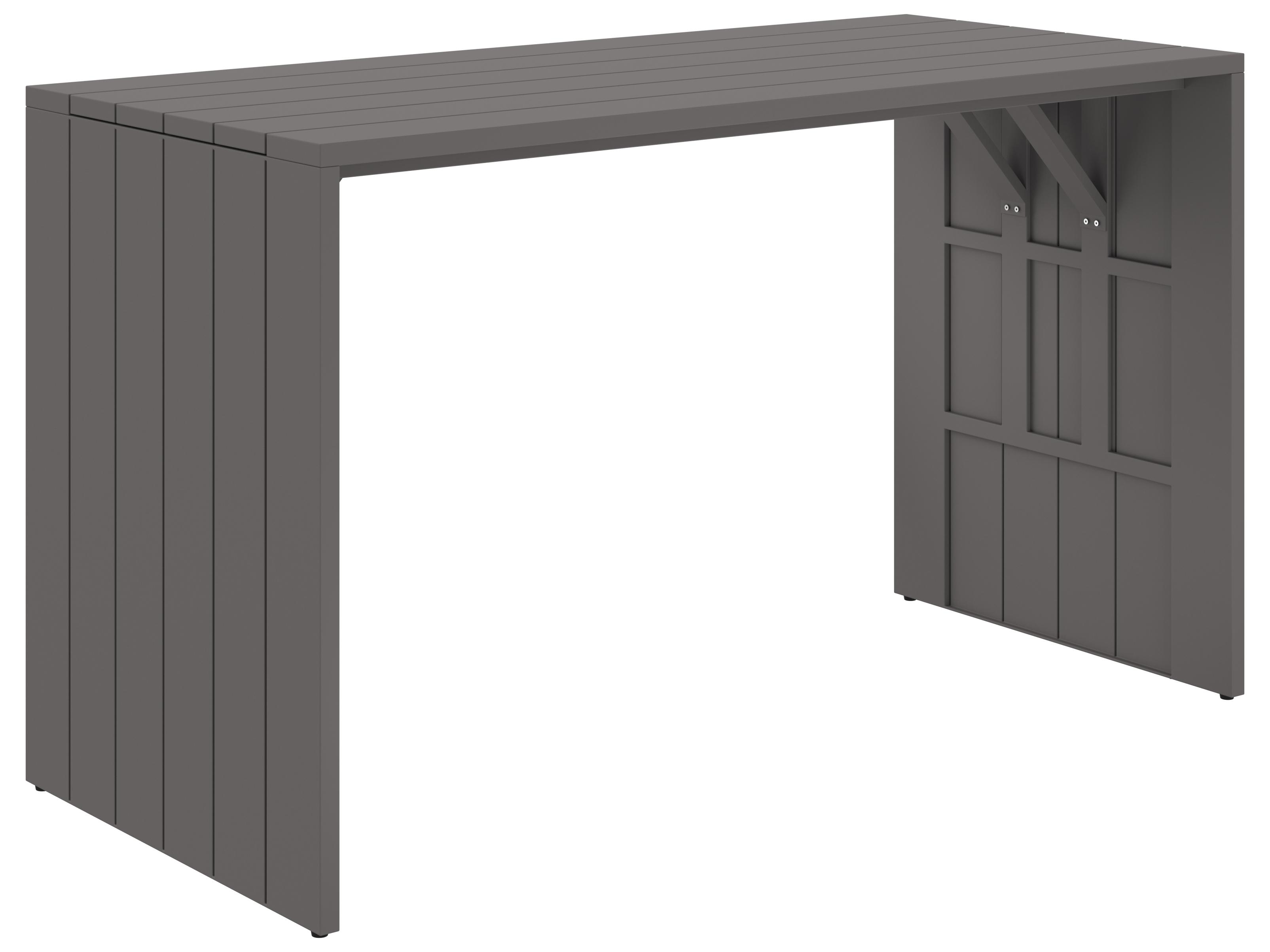 Sunpan Outdoor Verin Aluminum Warm Grey Rectangular Bar Table