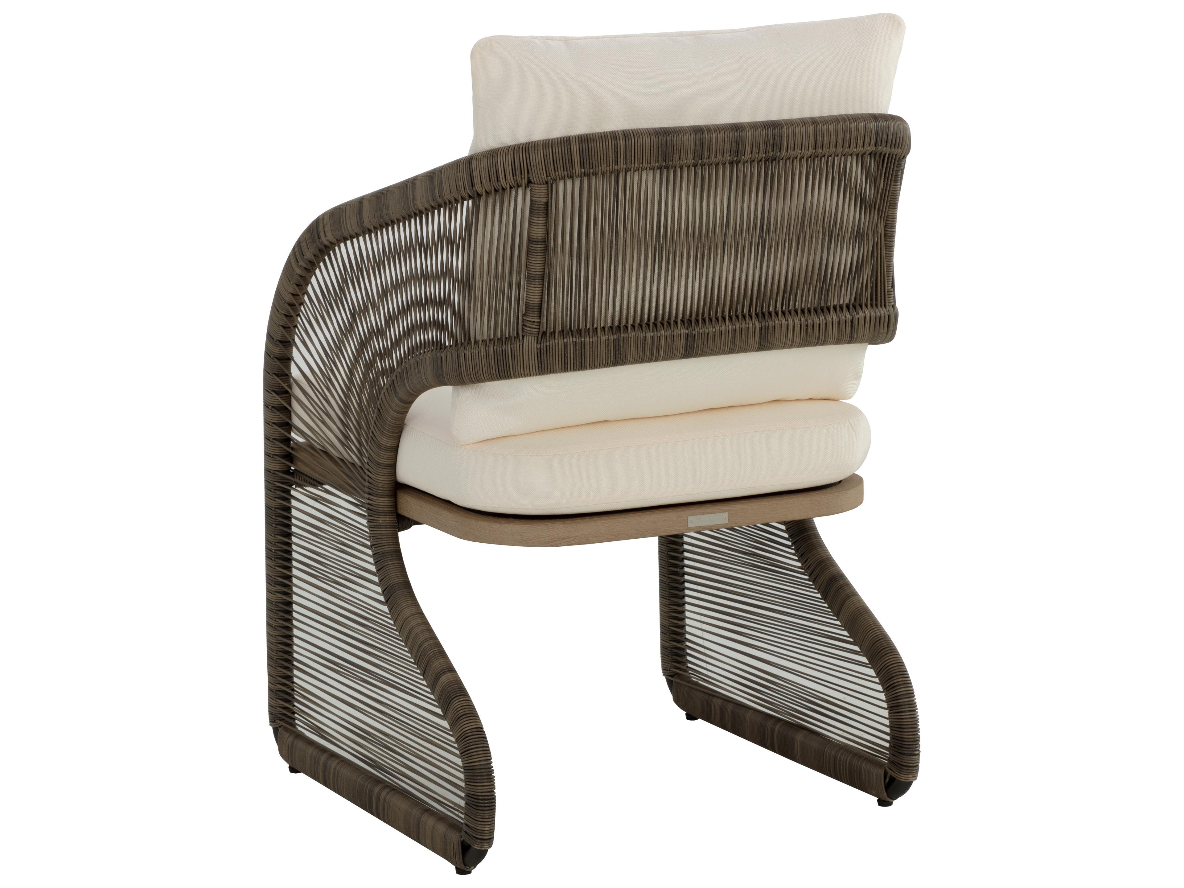 Sunpan Outdoor Toulon Aluminum Dark Grey Dining Arm Chair in Stinson Cream