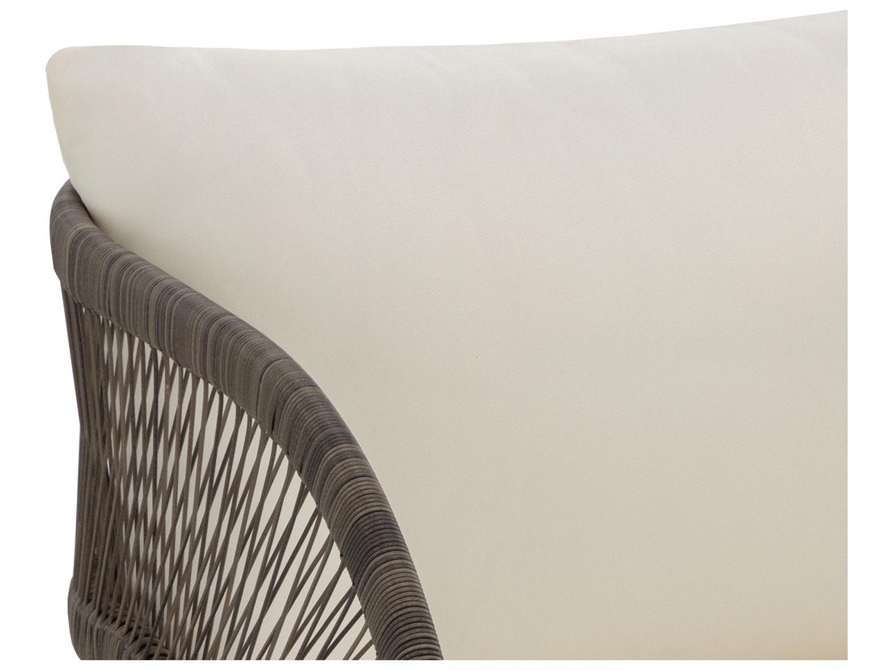 Sunpan Outdoor Toulon Aluminum Dark Grey Lounge Chair in Stinson Cream