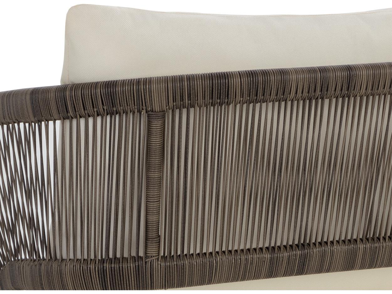 Sunpan Outdoor Toulon Aluminum Dark Grey Lounge Chair in Stinson Cream