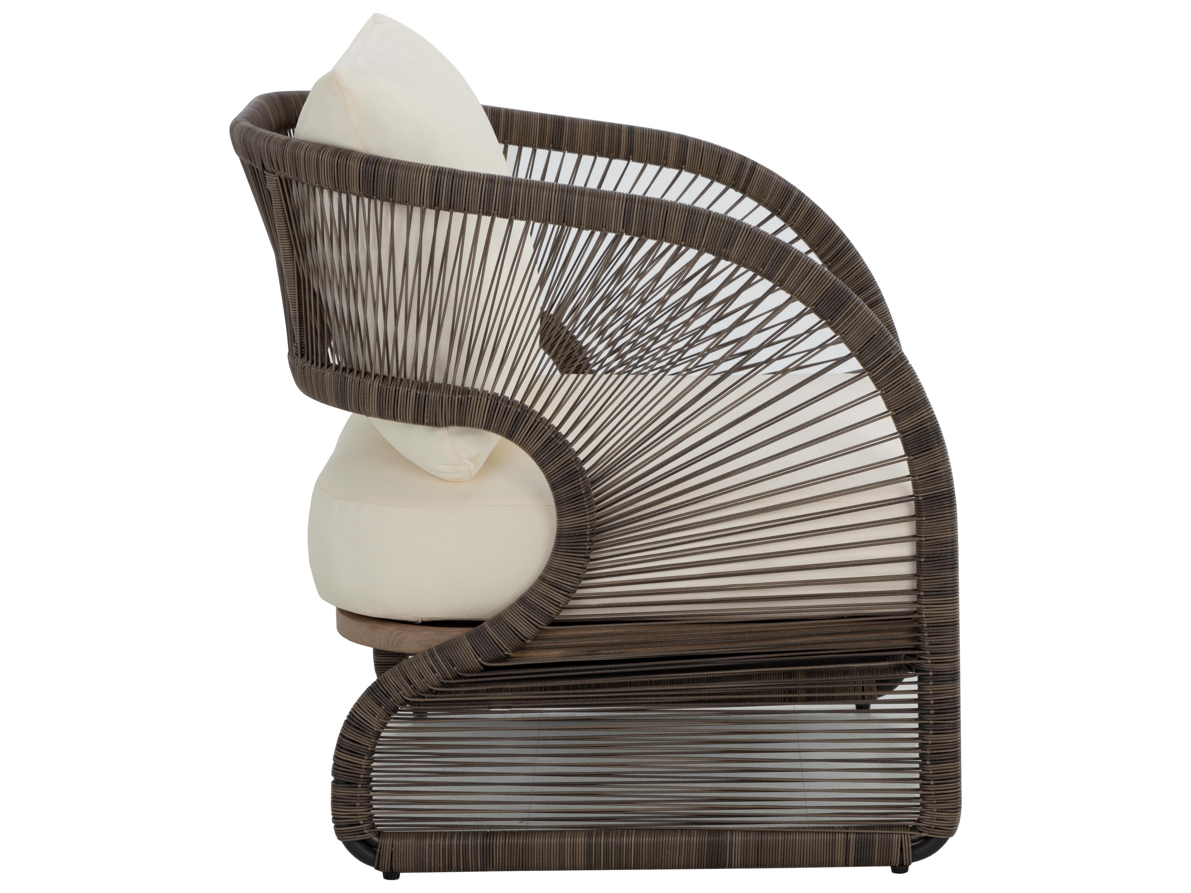 Sunpan Outdoor Toulon Aluminum Dark Grey Lounge Chair in Stinson Cream