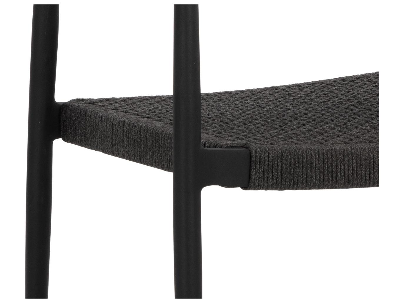 Sunpan Outdoor Nava Aluminum Black Stackable Dining Arm Chair