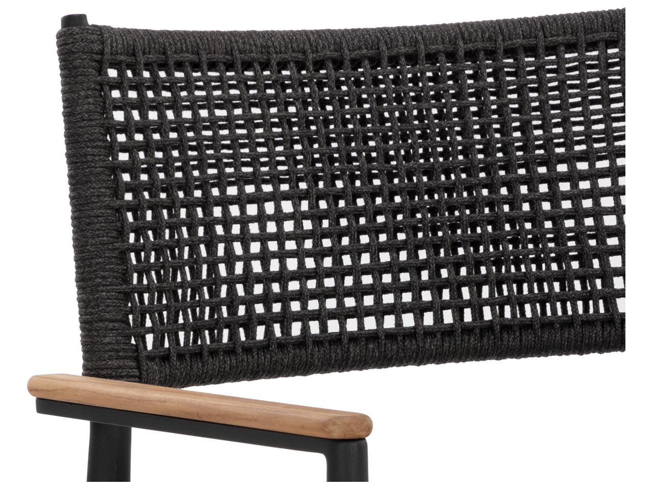 Sunpan Outdoor Nava Aluminum Black Stackable Dining Arm Chair