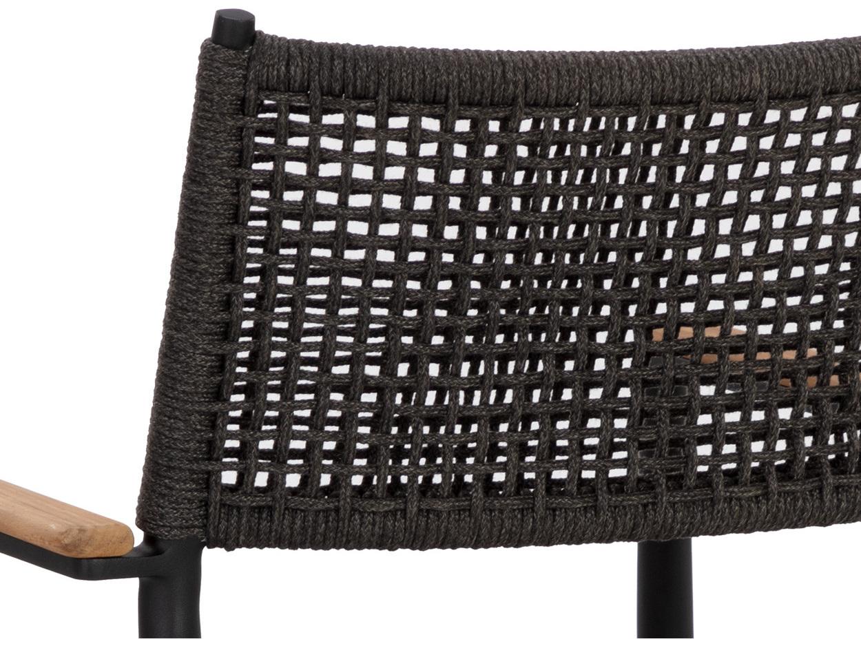 Sunpan Outdoor Nava Aluminum Black Stackable Dining Arm Chair