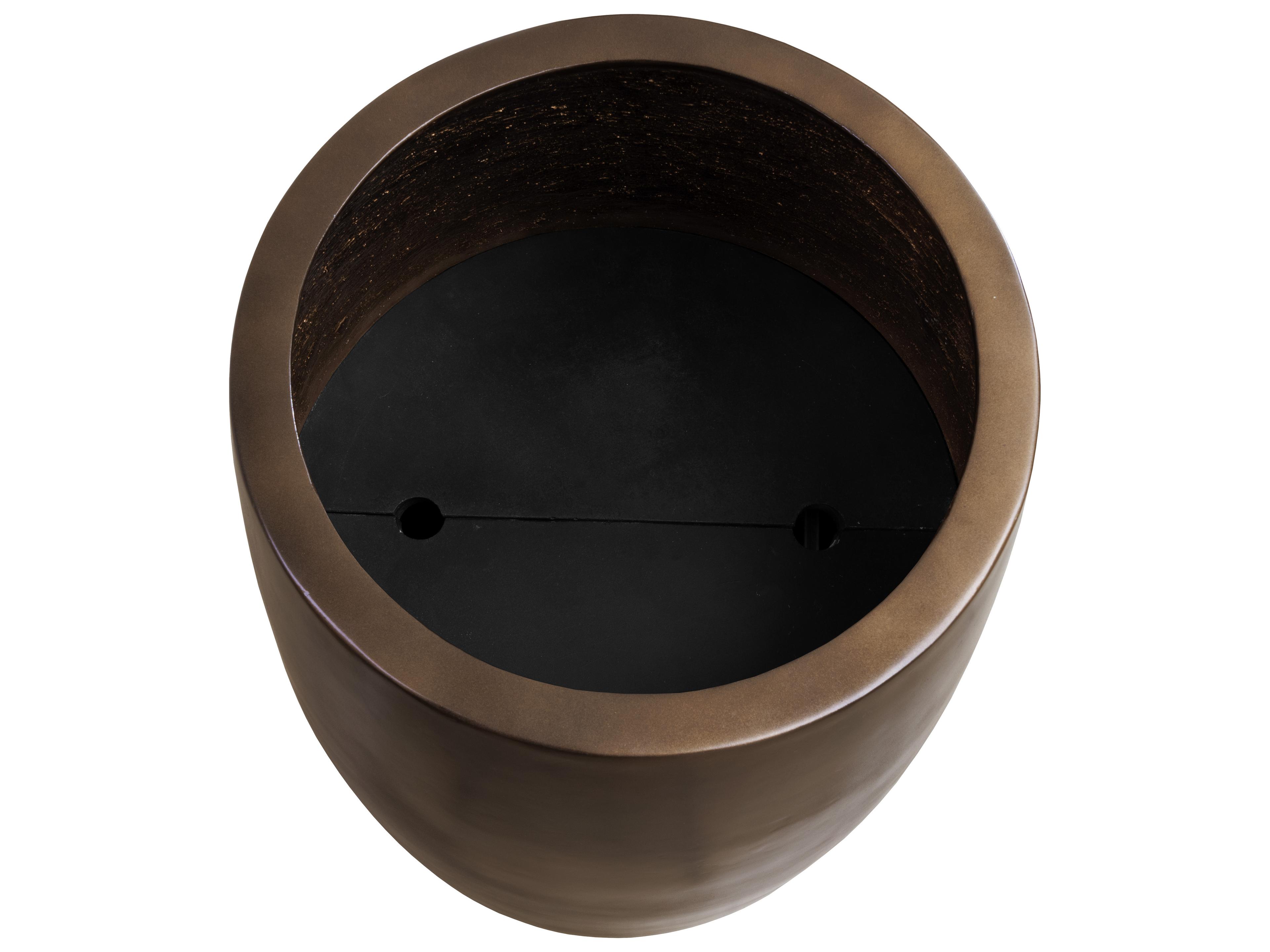 Sunpan Outdoor Aster Concrete Antique Bronze Tall Round Planter