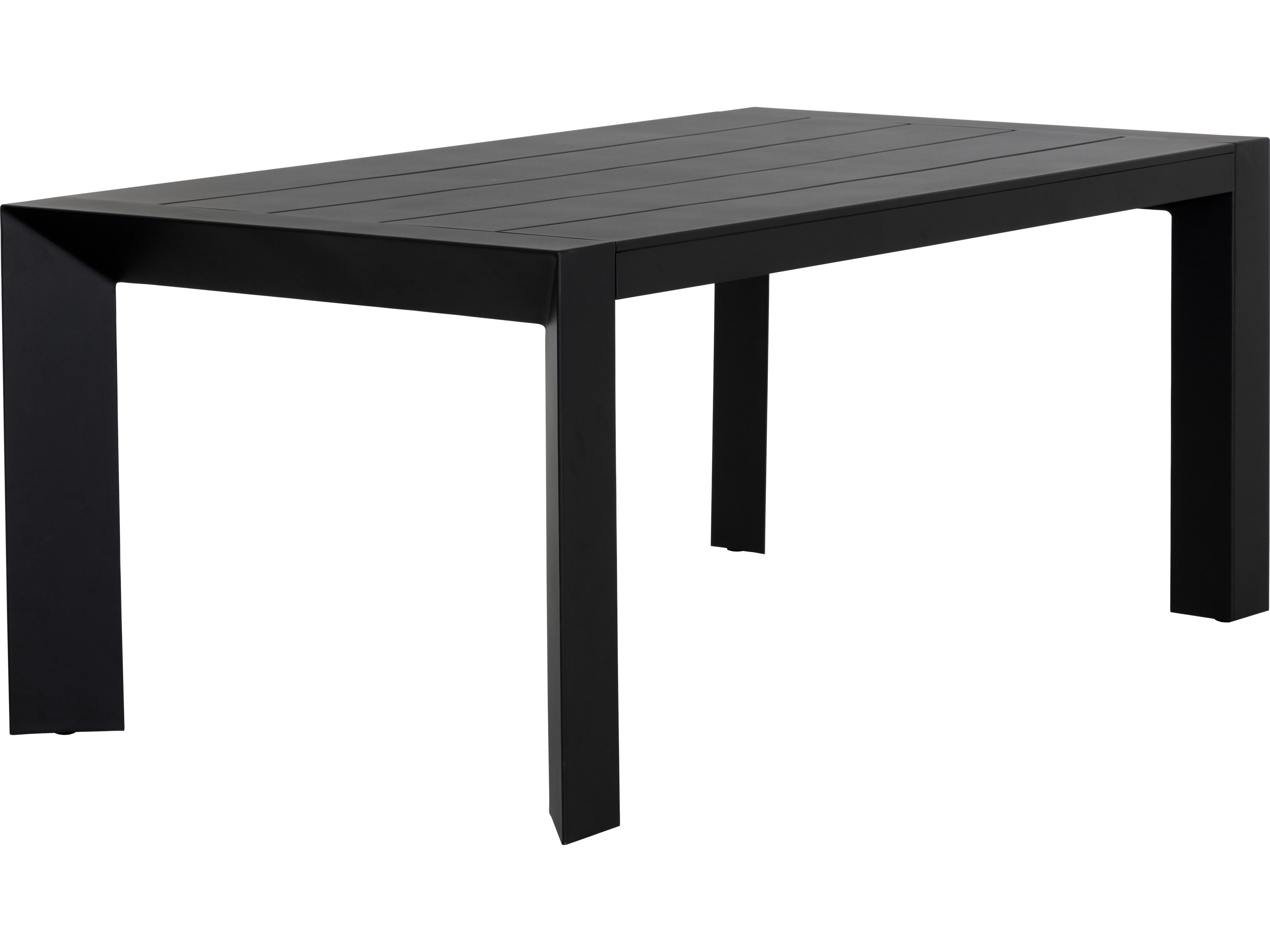 Sunpan Outdoor Merano Aluminum Black Rectangular Dining Table