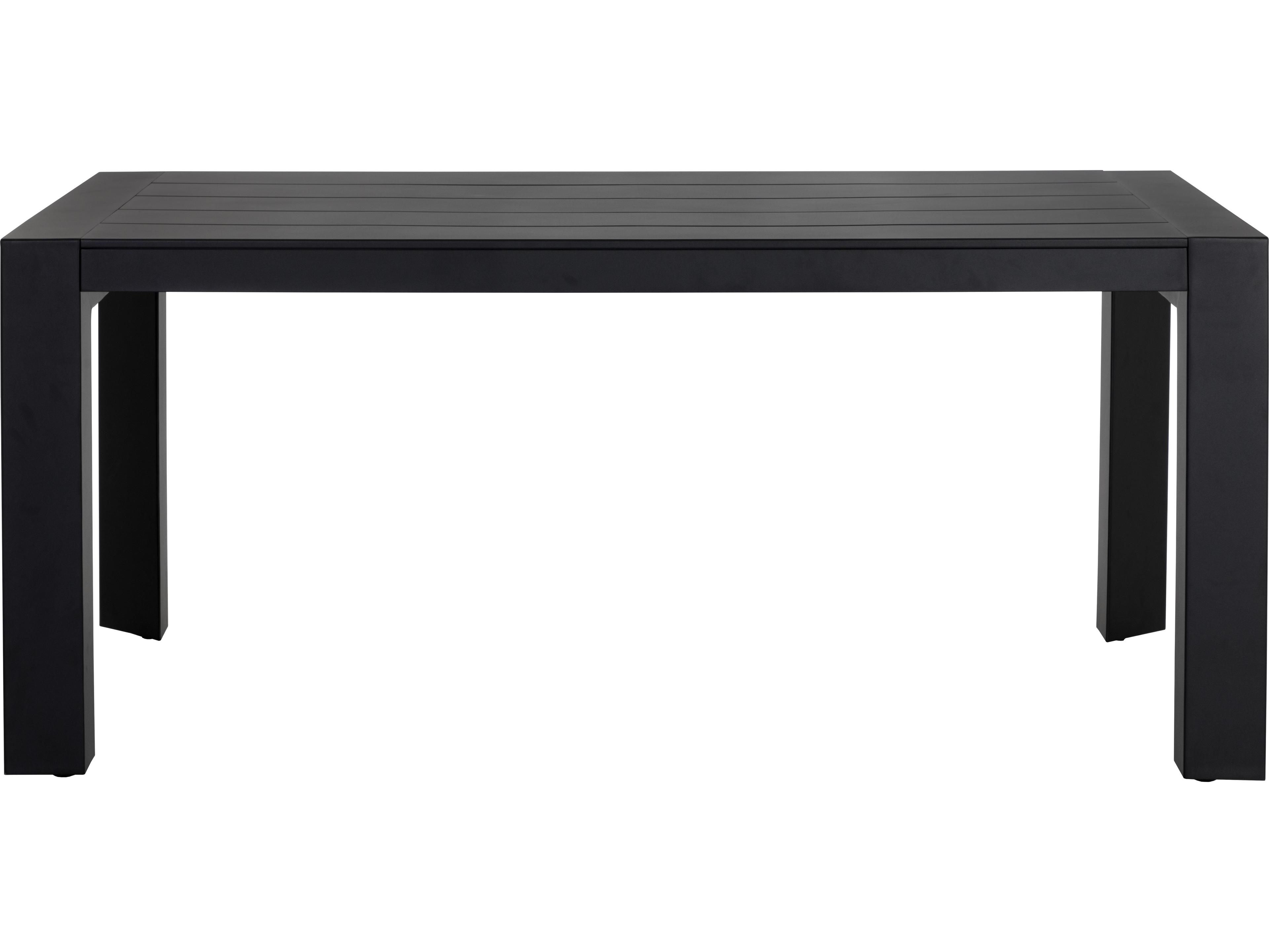 Sunpan Outdoor Merano Aluminum Black Rectangular Dining Table