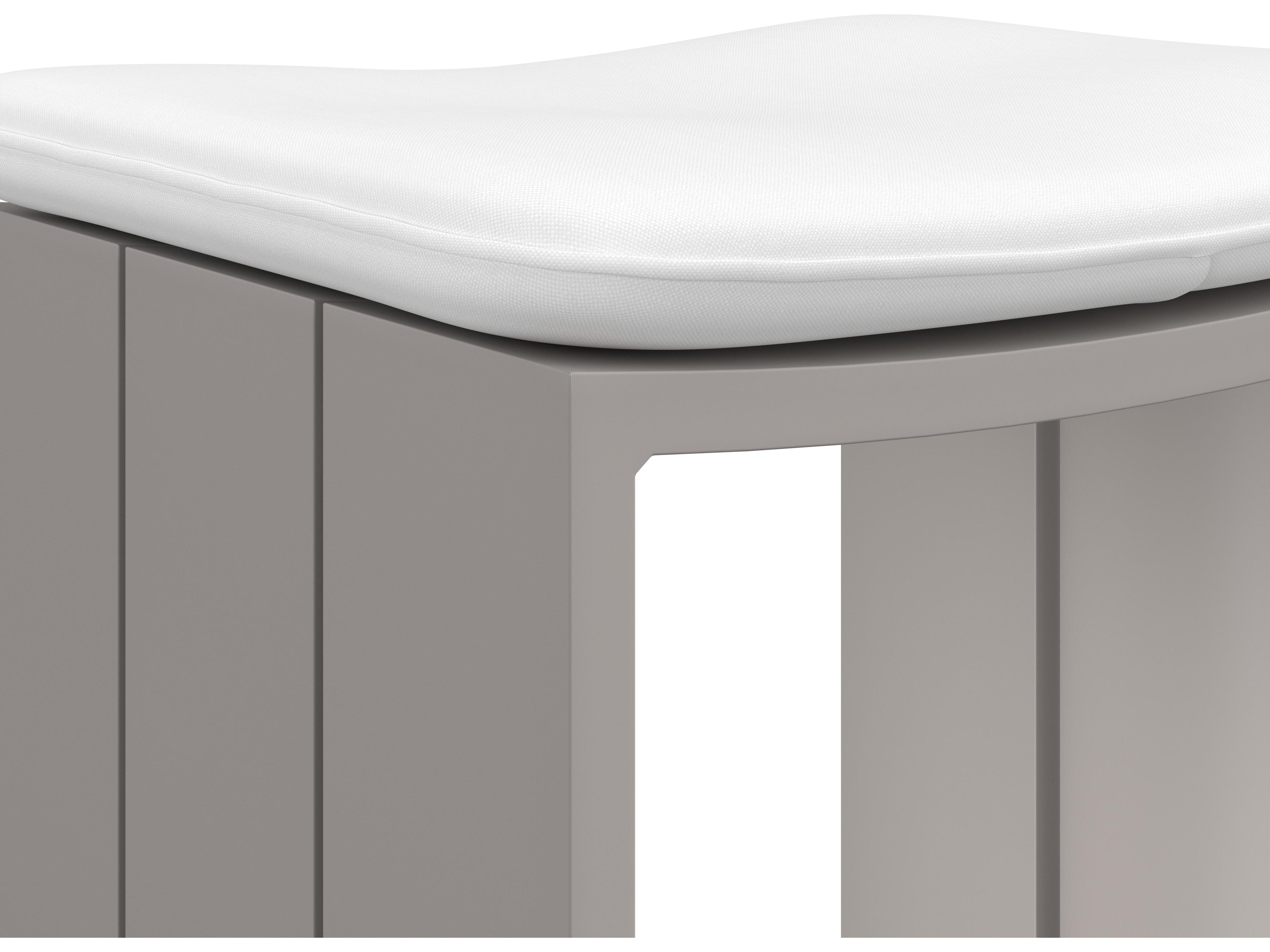 Sunpan Outdoor Verin Aluminum Greige Bar Stool in Stinson White