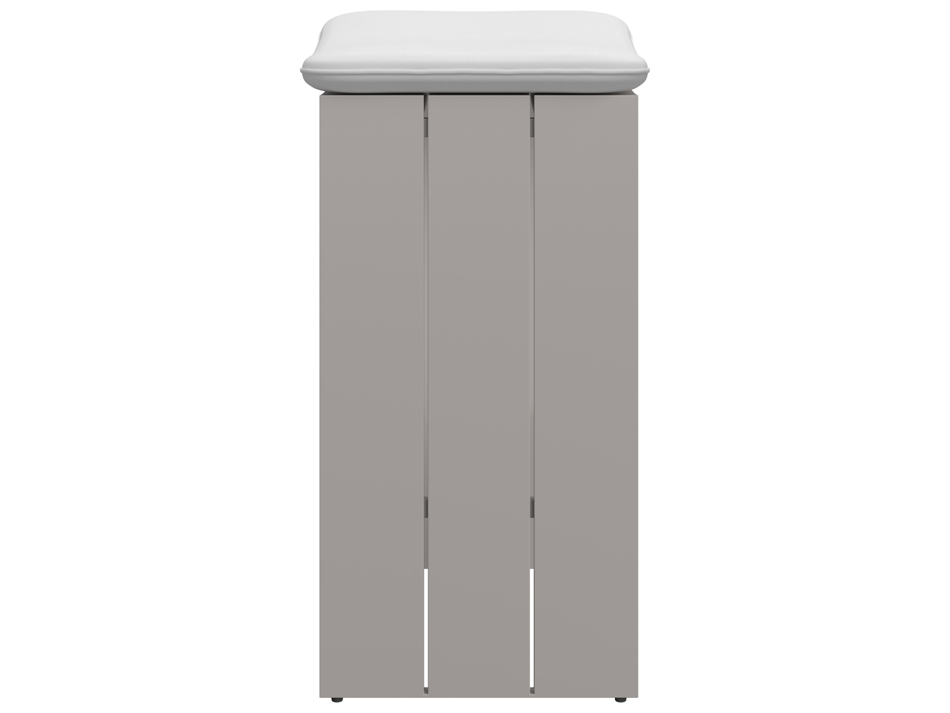 Sunpan Outdoor Verin Aluminum Greige Bar Stool in Stinson White