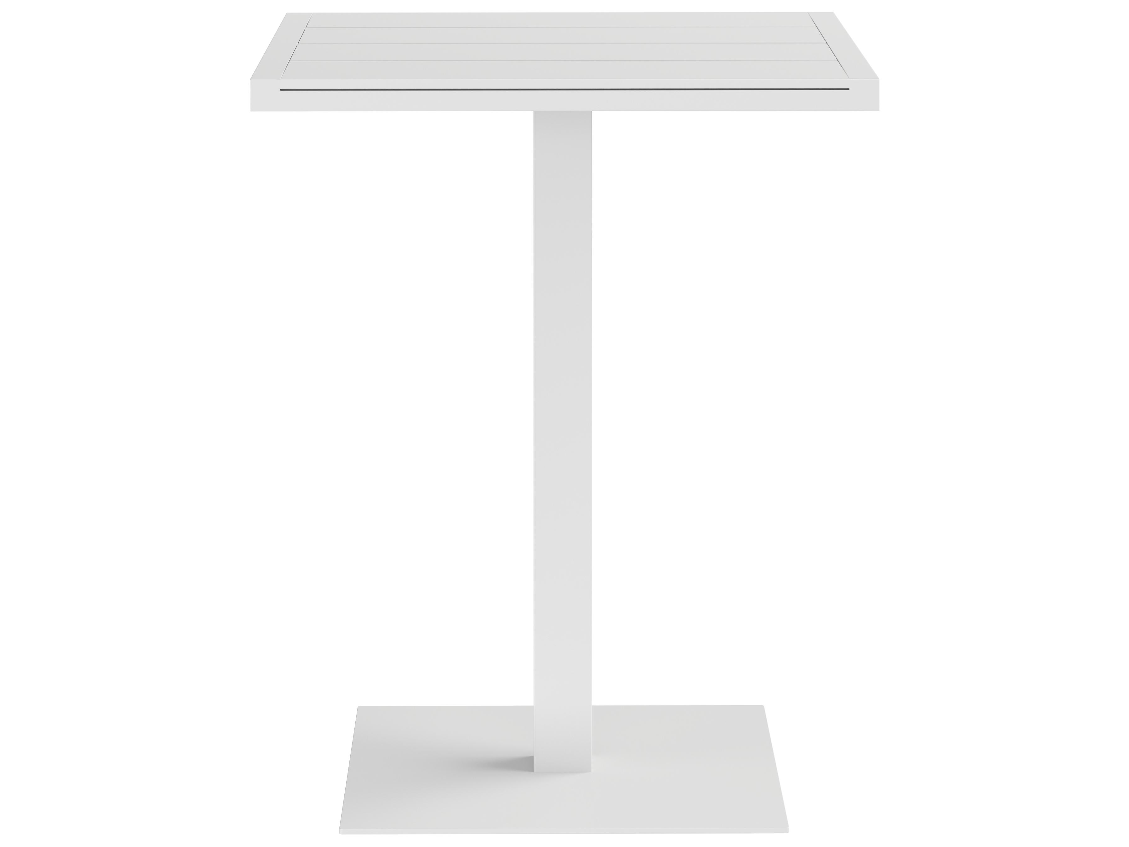 Sunpan Outdoor Merano Aluminum White Square Bar Table