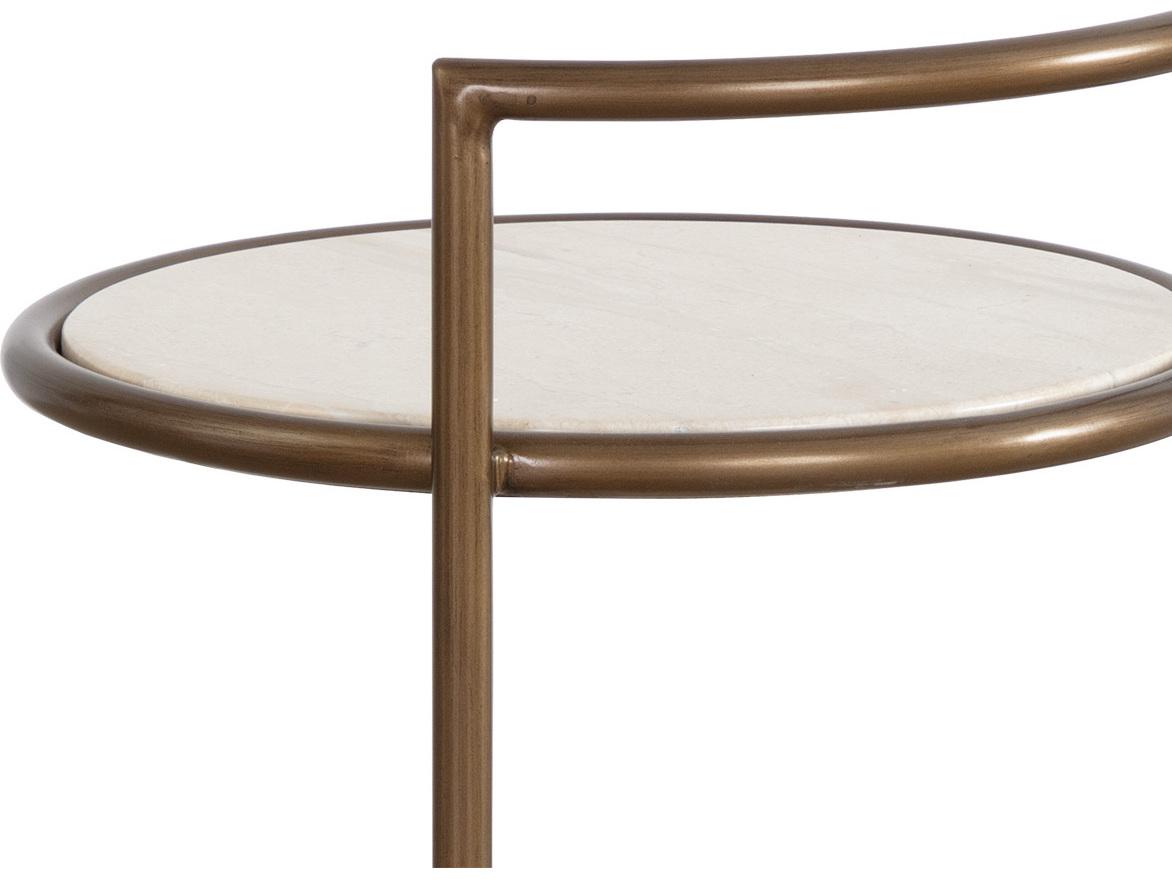 Sunpan Outdoor Parga Steel Rustic Bronze Round End Table