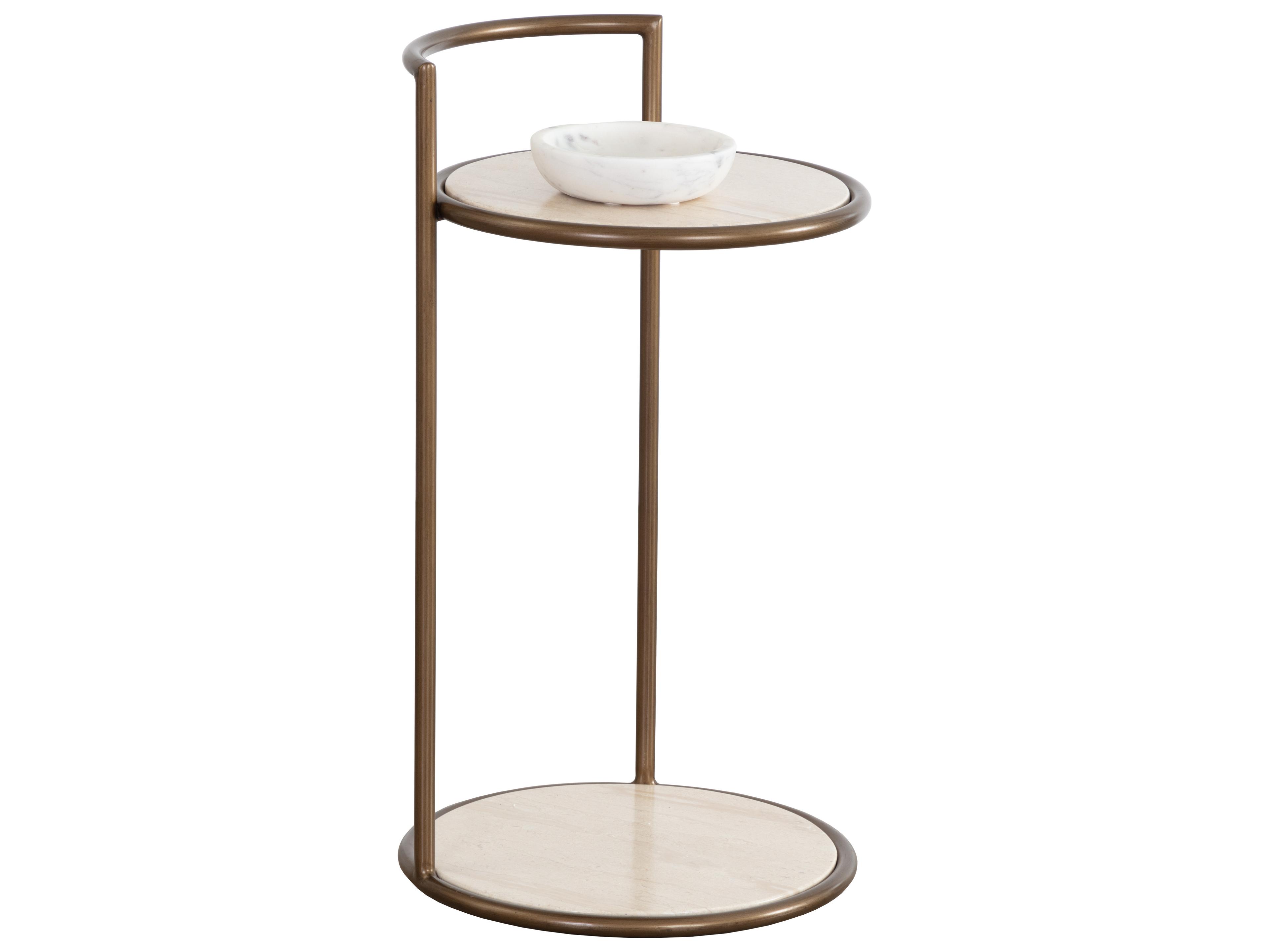 Sunpan Outdoor Parga Steel Rustic Bronze Round End Table
