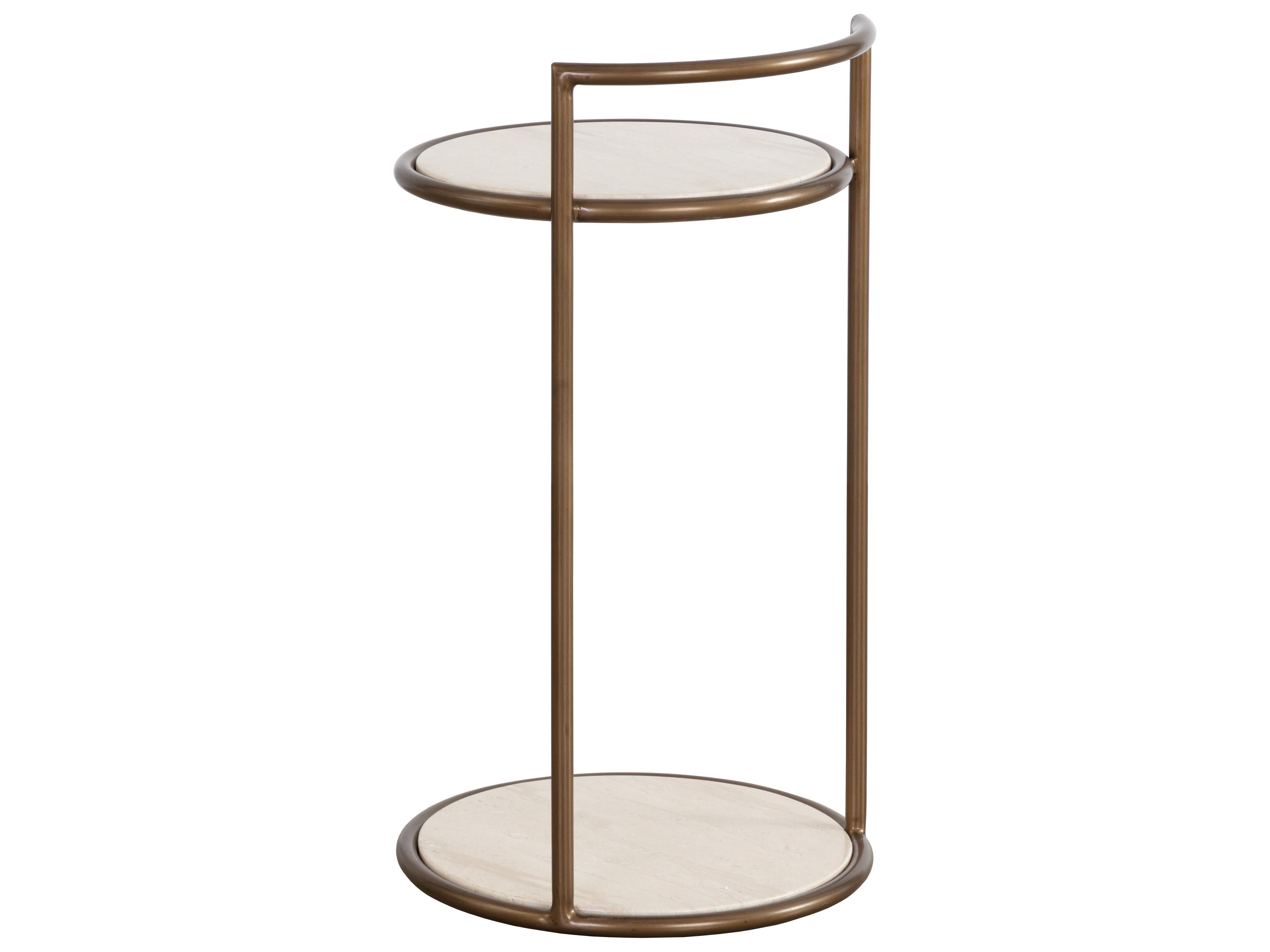 Sunpan Outdoor Parga Steel Rustic Bronze Round End Table