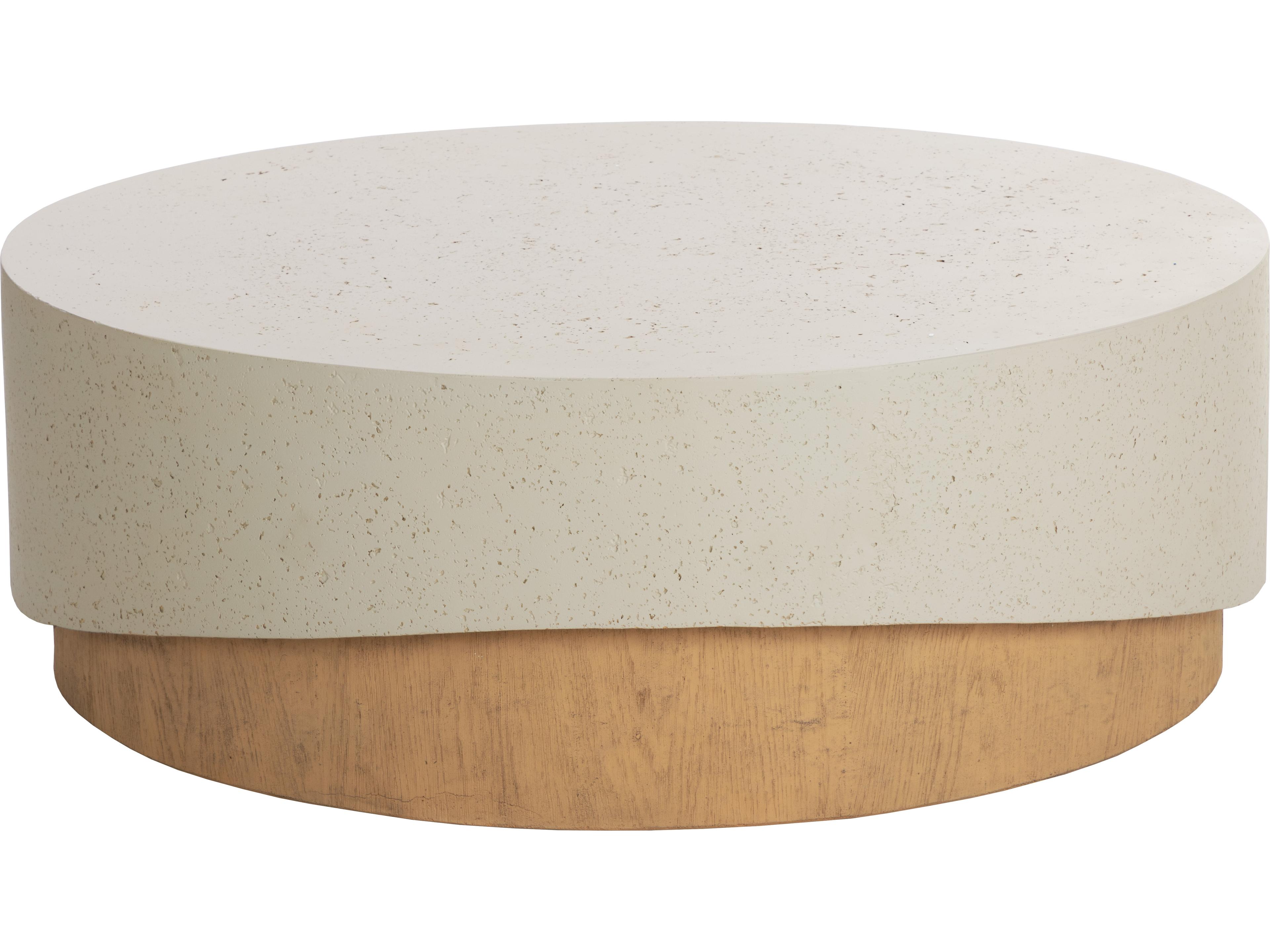 Sunpan Outdoor Patras Concrete Cream Round Coffee Table