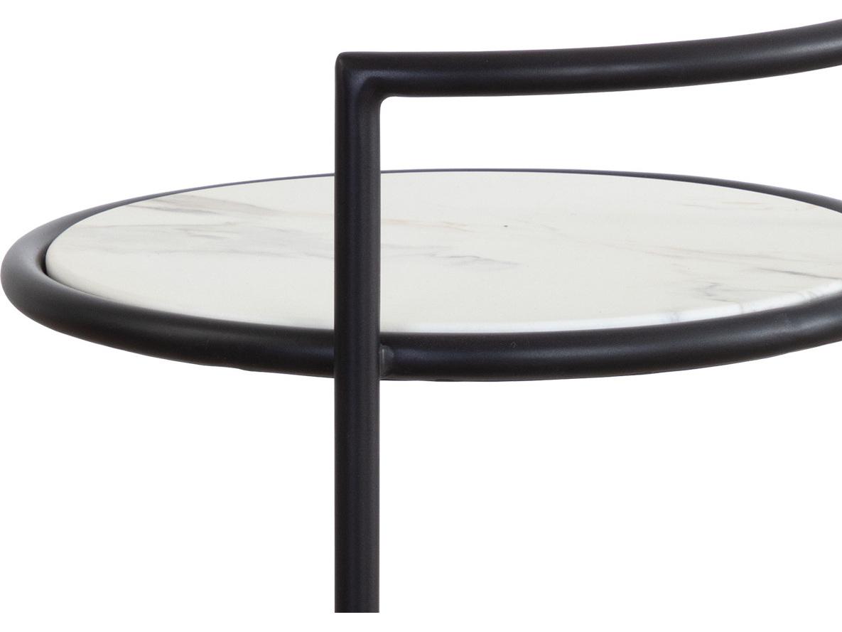 Sunpan Outdoor Parga Steel Black Round End Table