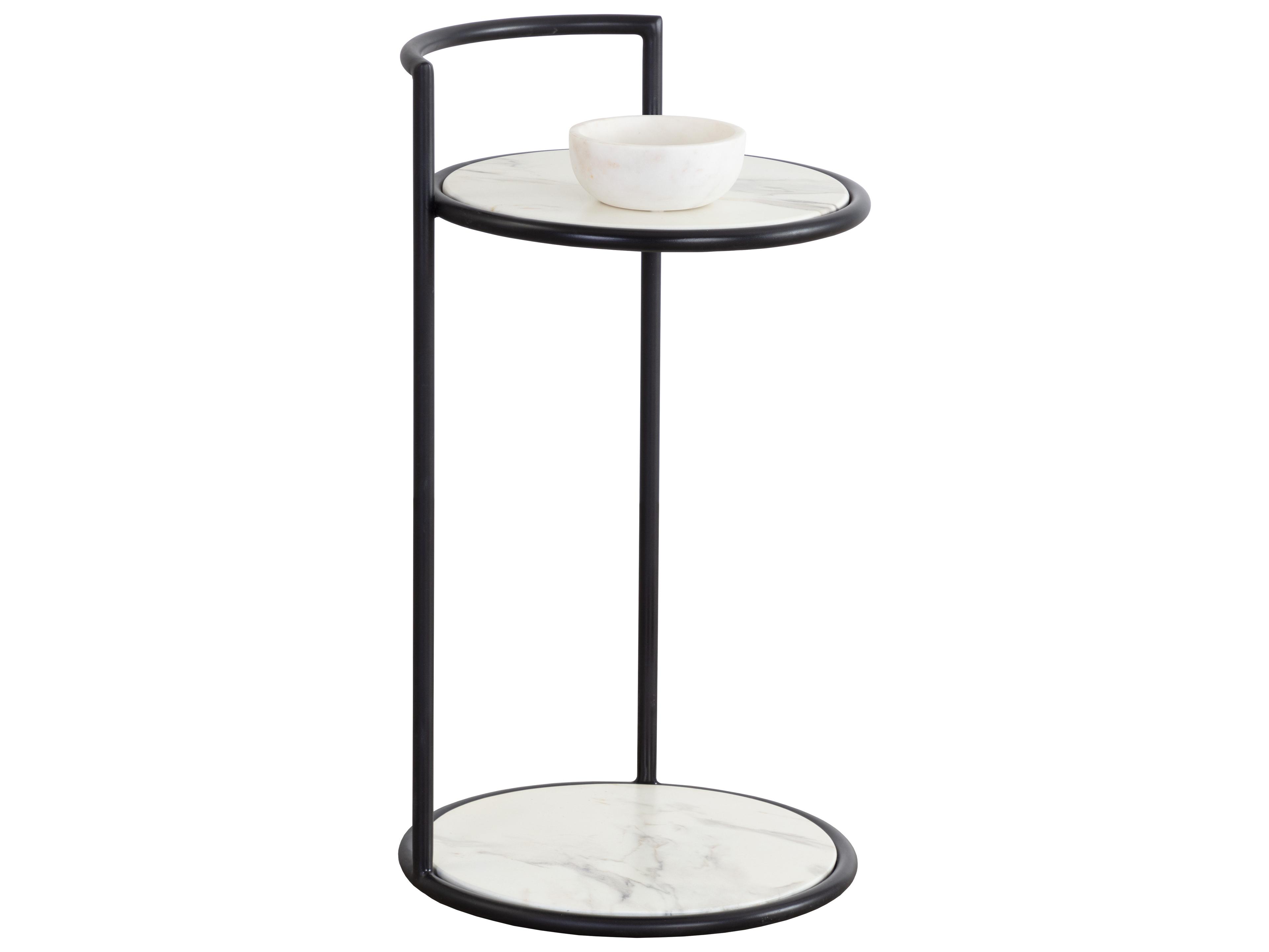 Sunpan Outdoor Parga Steel Black Round End Table