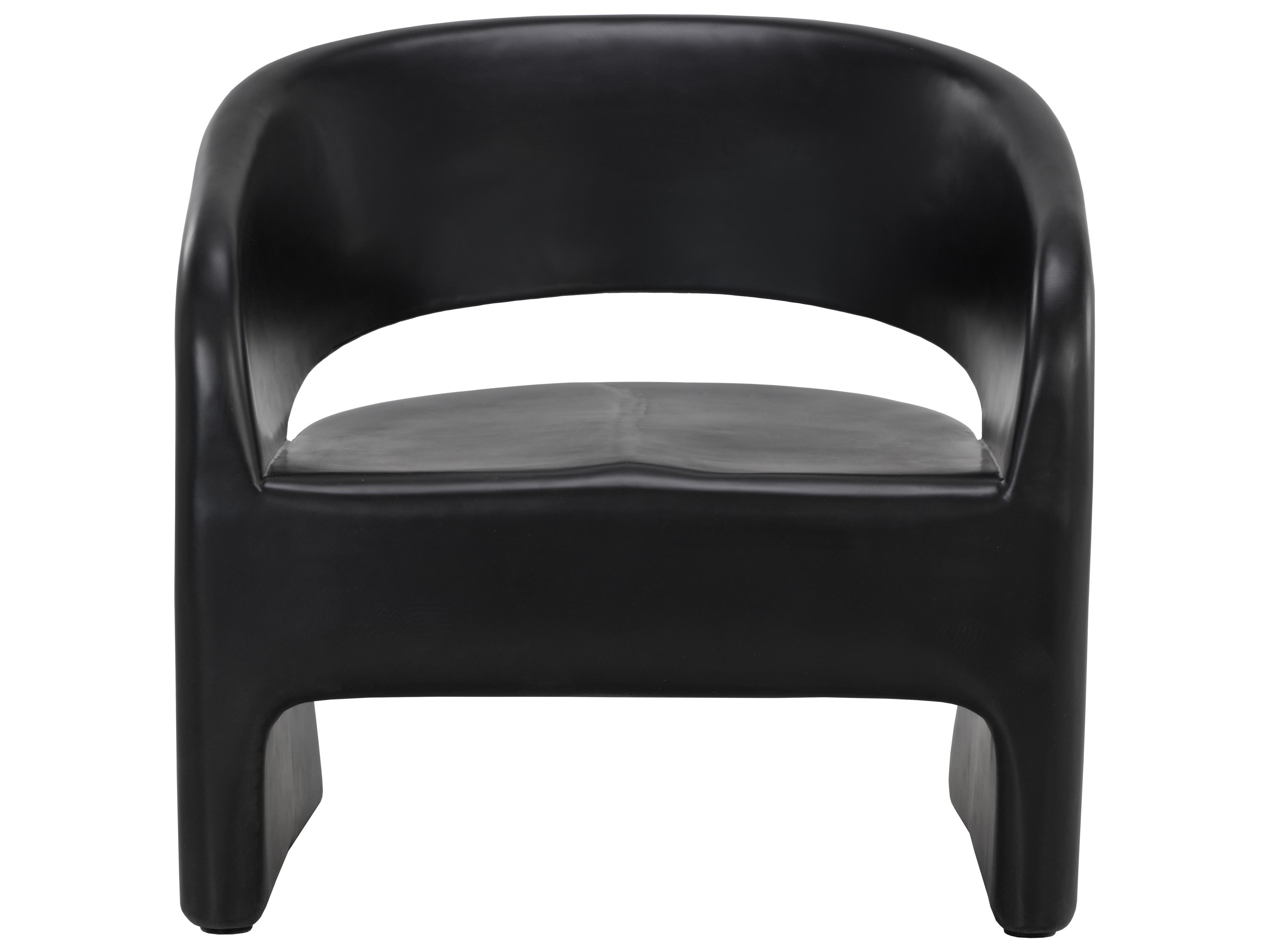 Sunpan Outdoor Cura Concrete Black Lounge Chair