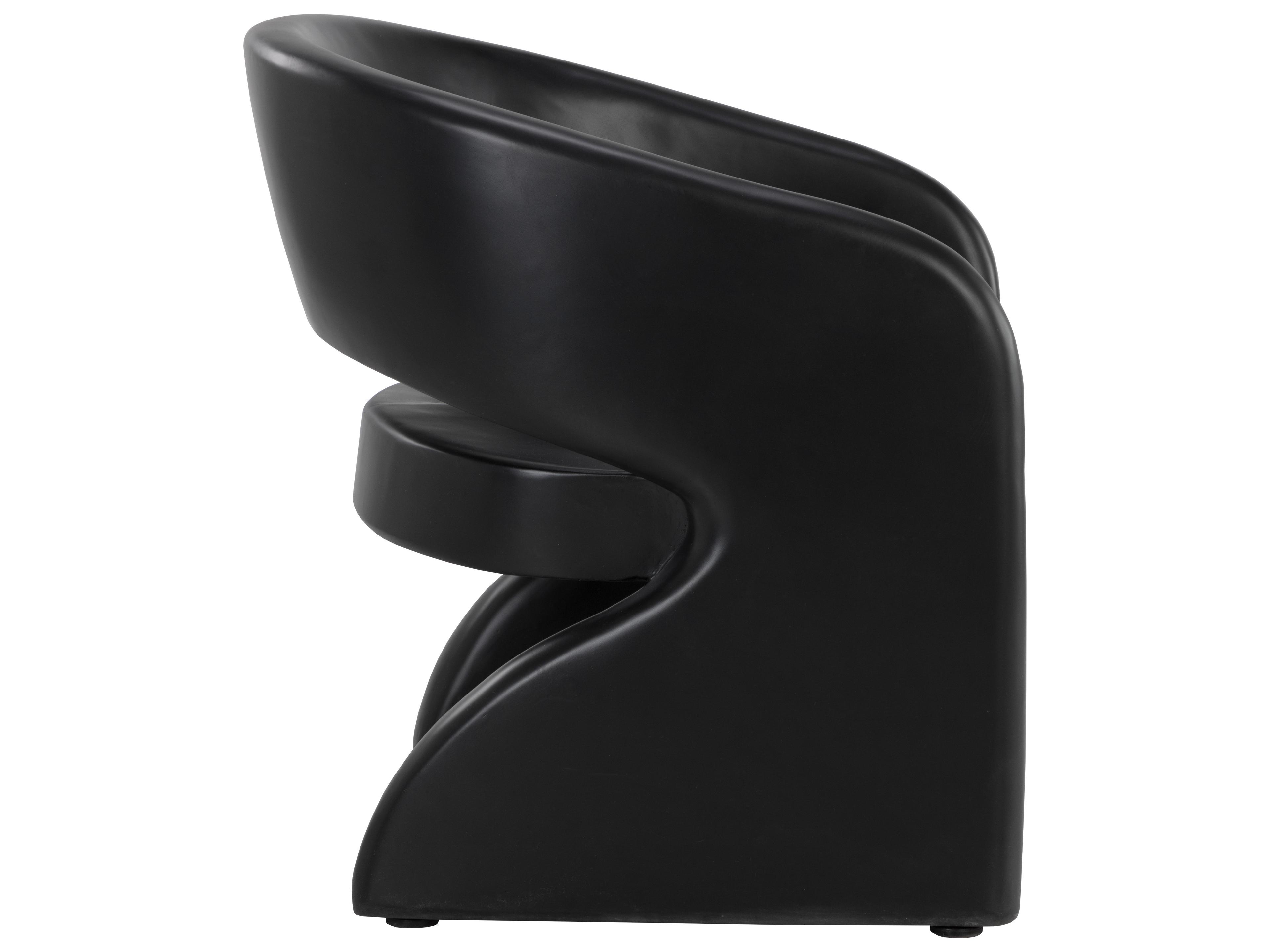 Sunpan Outdoor Cura Concrete Black Lounge Chair