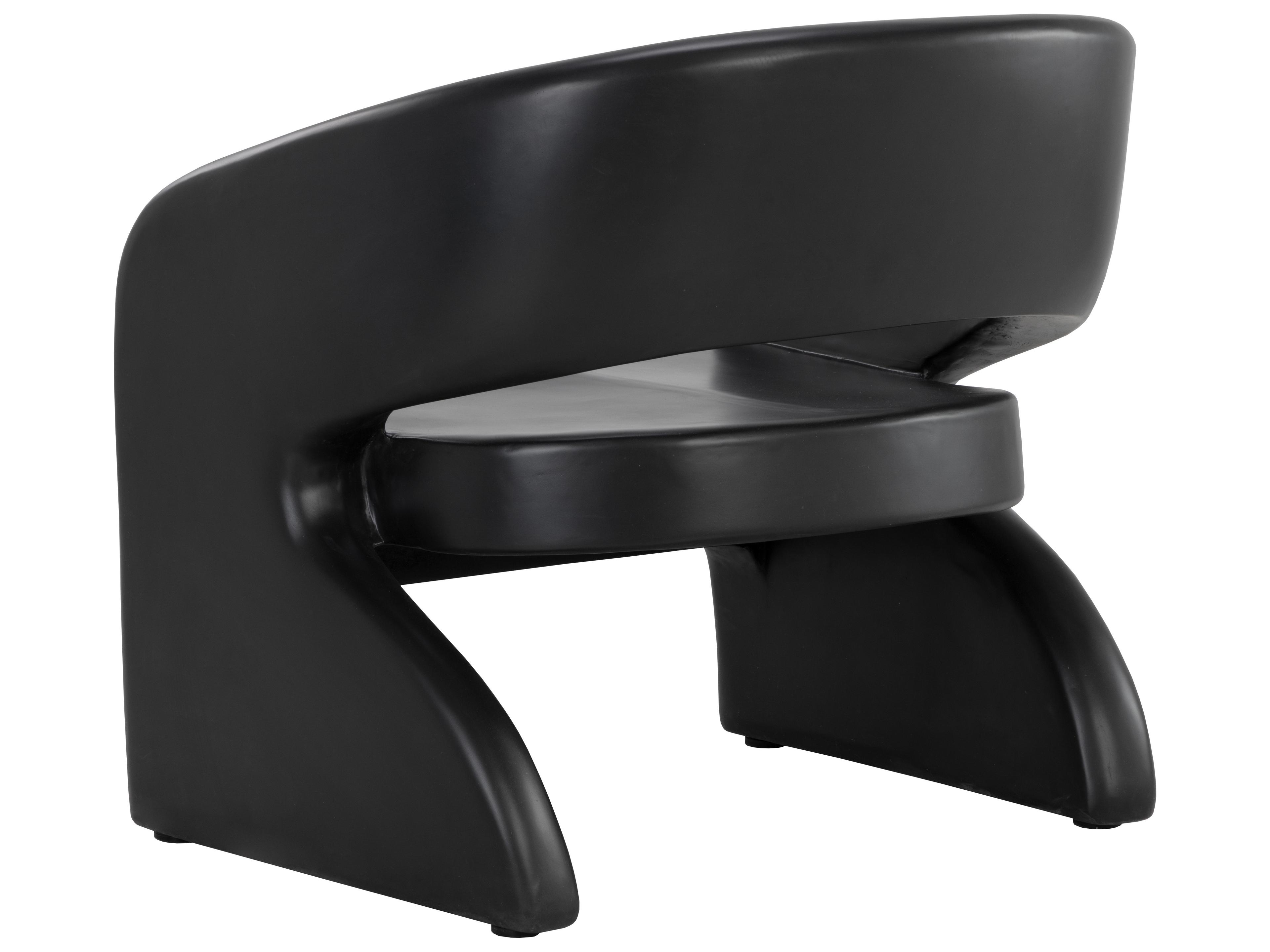 Sunpan Outdoor Cura Concrete Black Lounge Chair