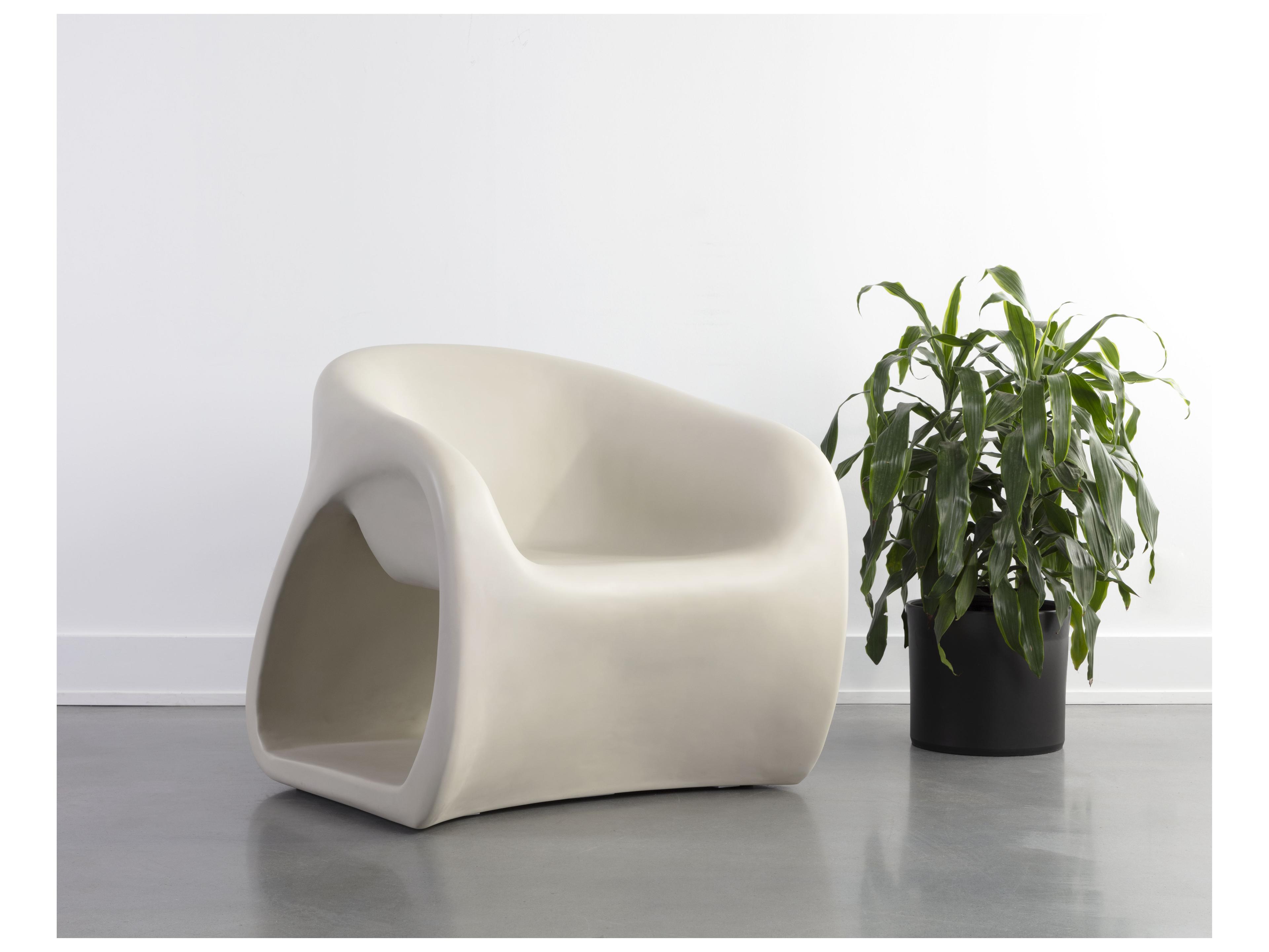 Sunpan Outdoor Orson Concrete Cream Lounge Chair