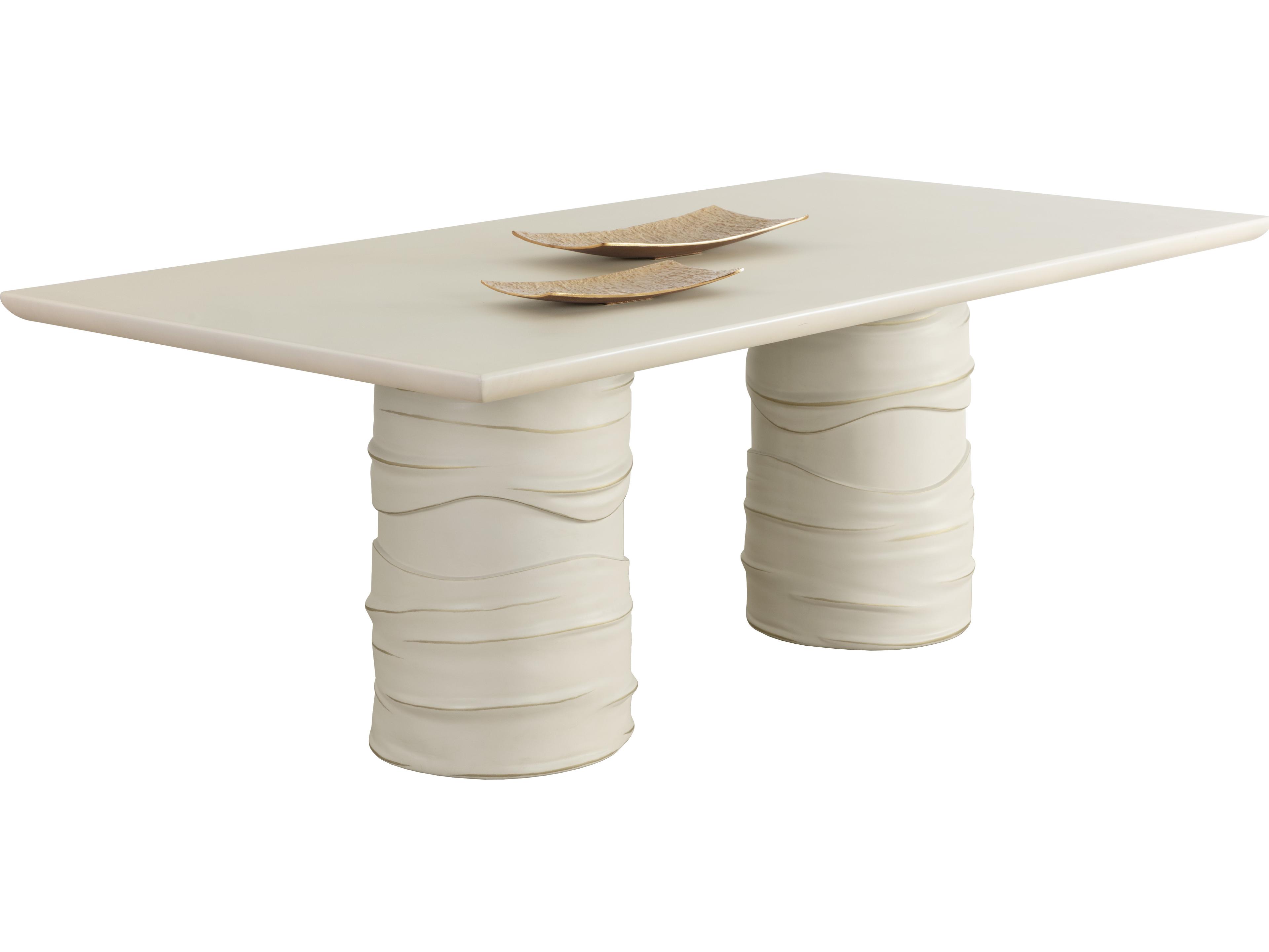 Sunpan Outdoor Alanya Concrete Cream Rectangular Dining Table