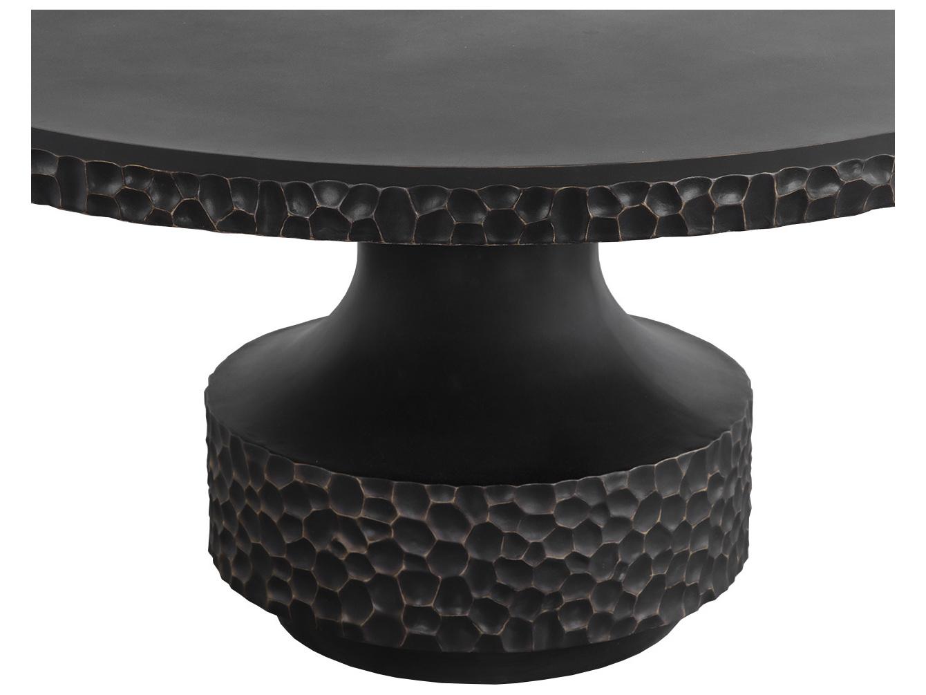 Sunpan Outdoor Mersin Concrete Black Round Dining Table
