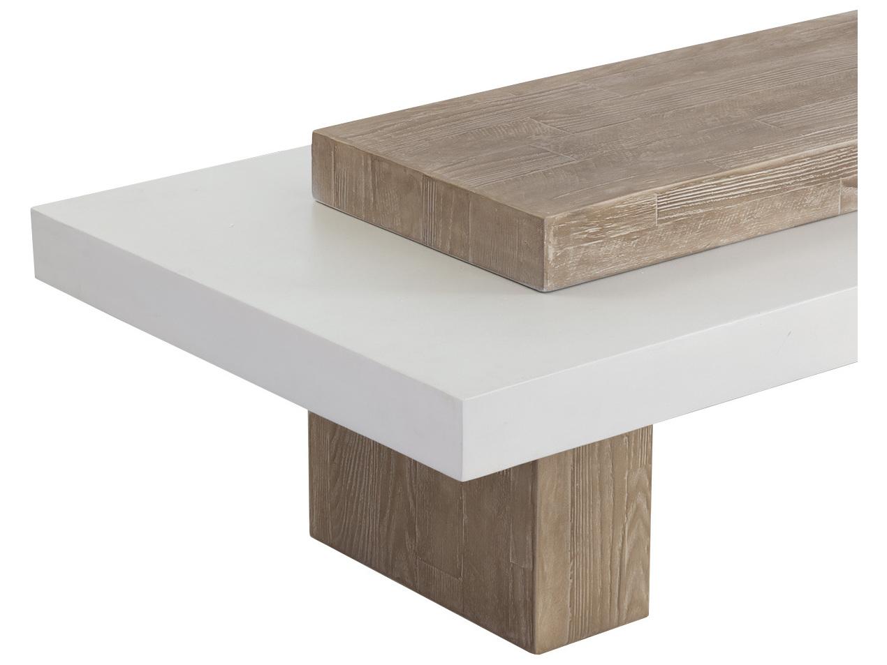 Sunpan Outdoor Solterra Herriot Concrete Light Brown Rectangular Coffee Table