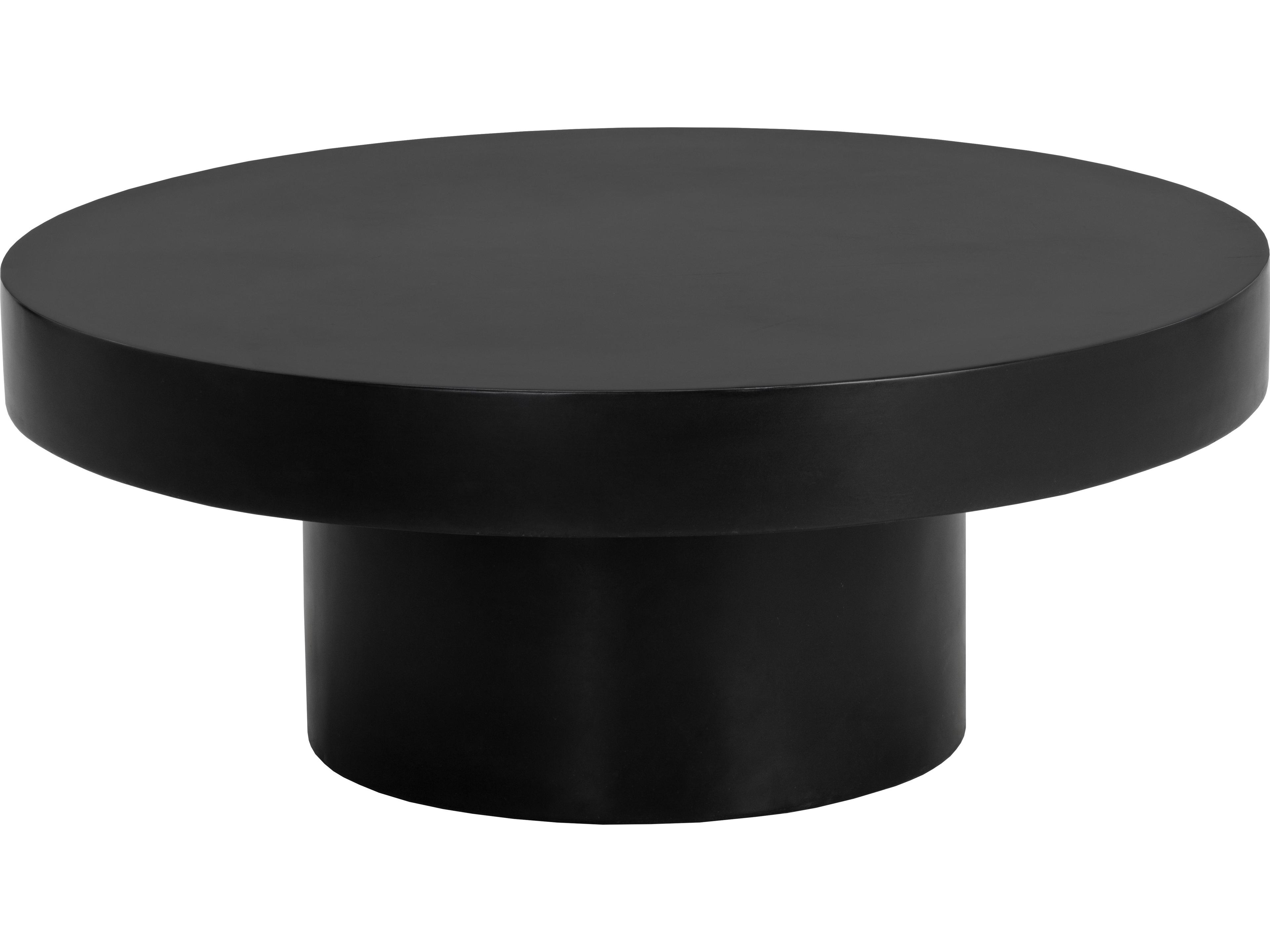 Sunpan Outdoor MIXT Brando Concrete Black Round Coffee Table