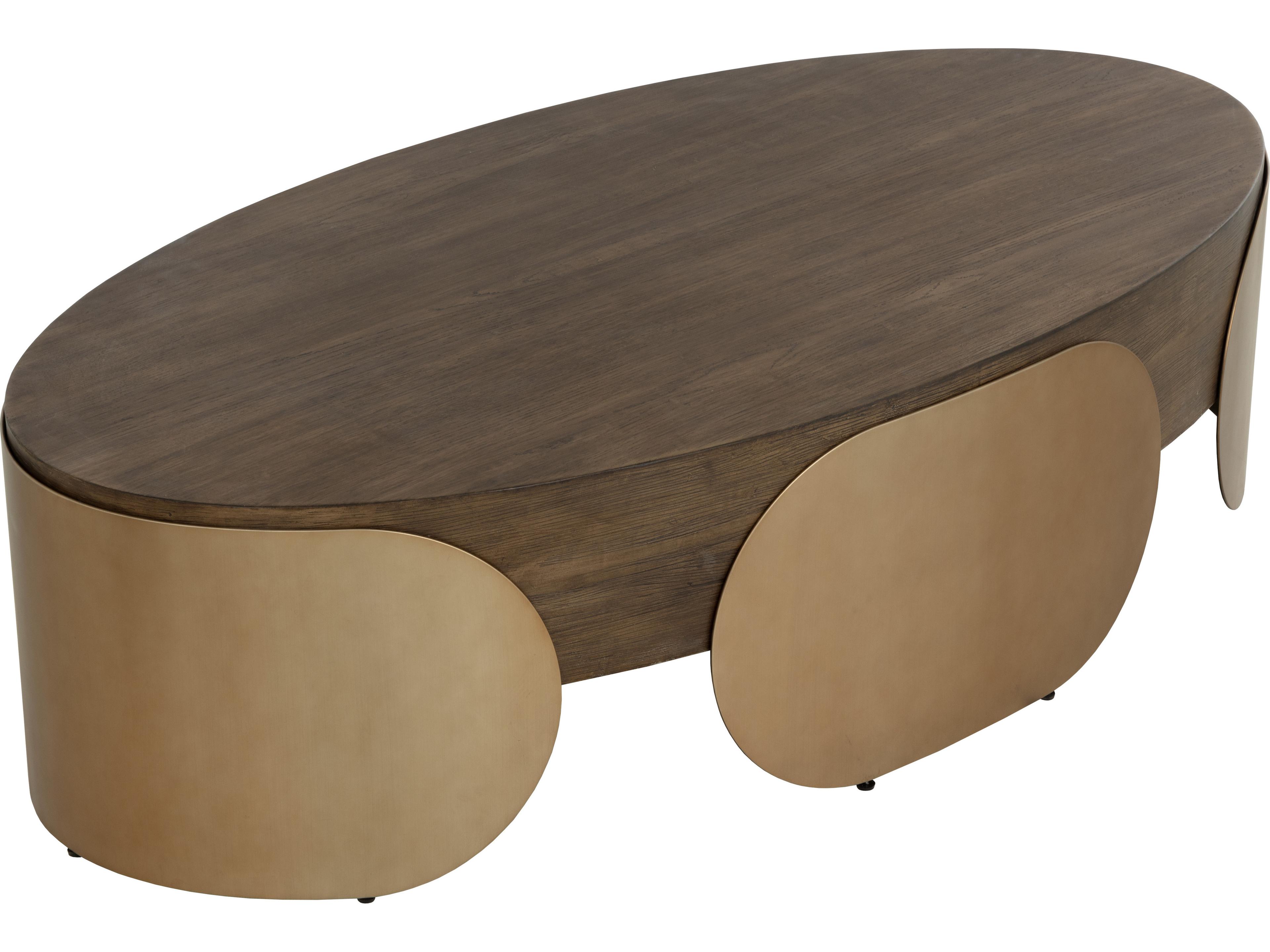 Sunpan Outdoor Amarula Concrete Oval Coffee Table
