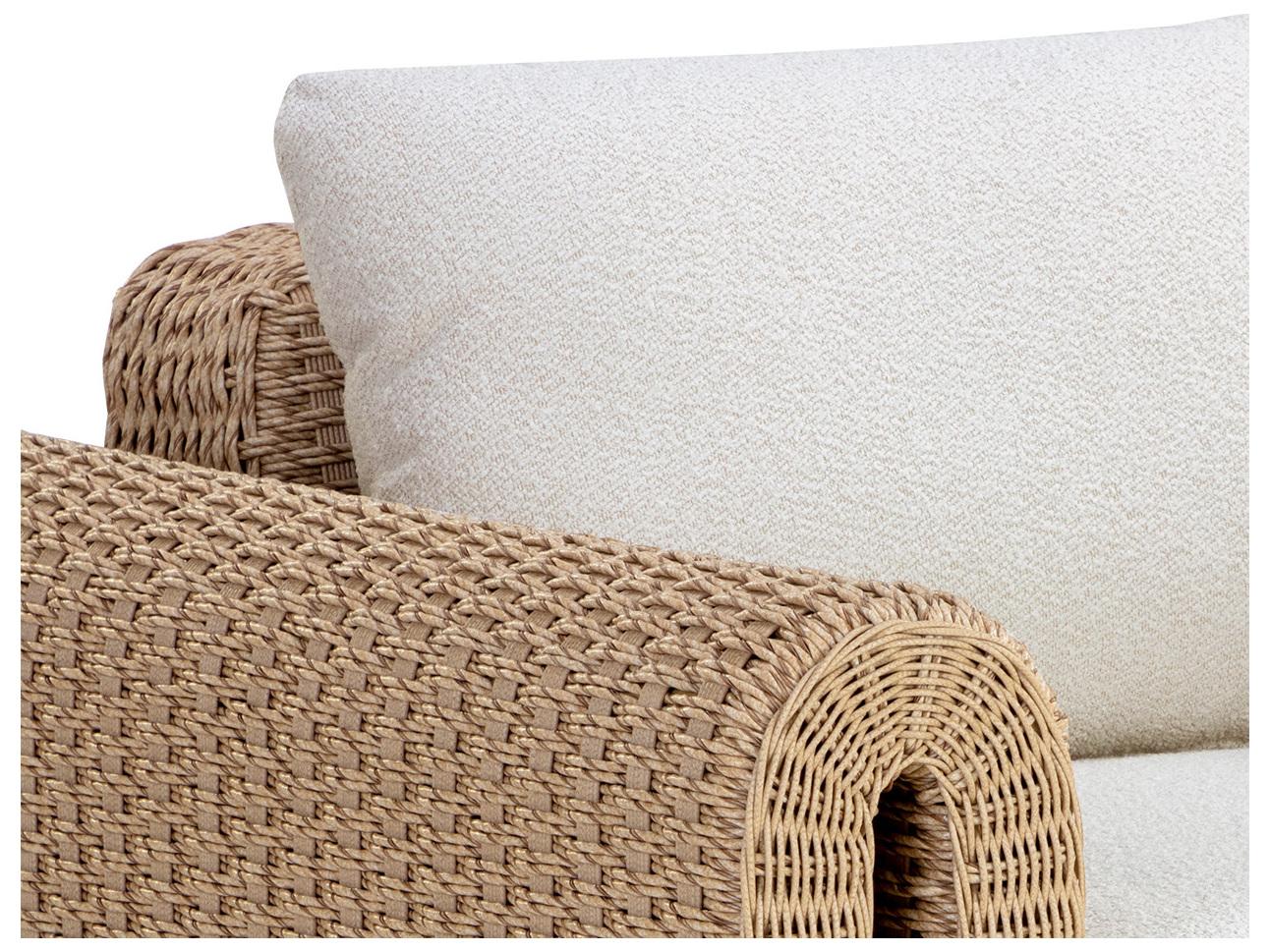 Sunpan Outdoor Tibi Wicker Natural Lounge Chair in Louis Cream