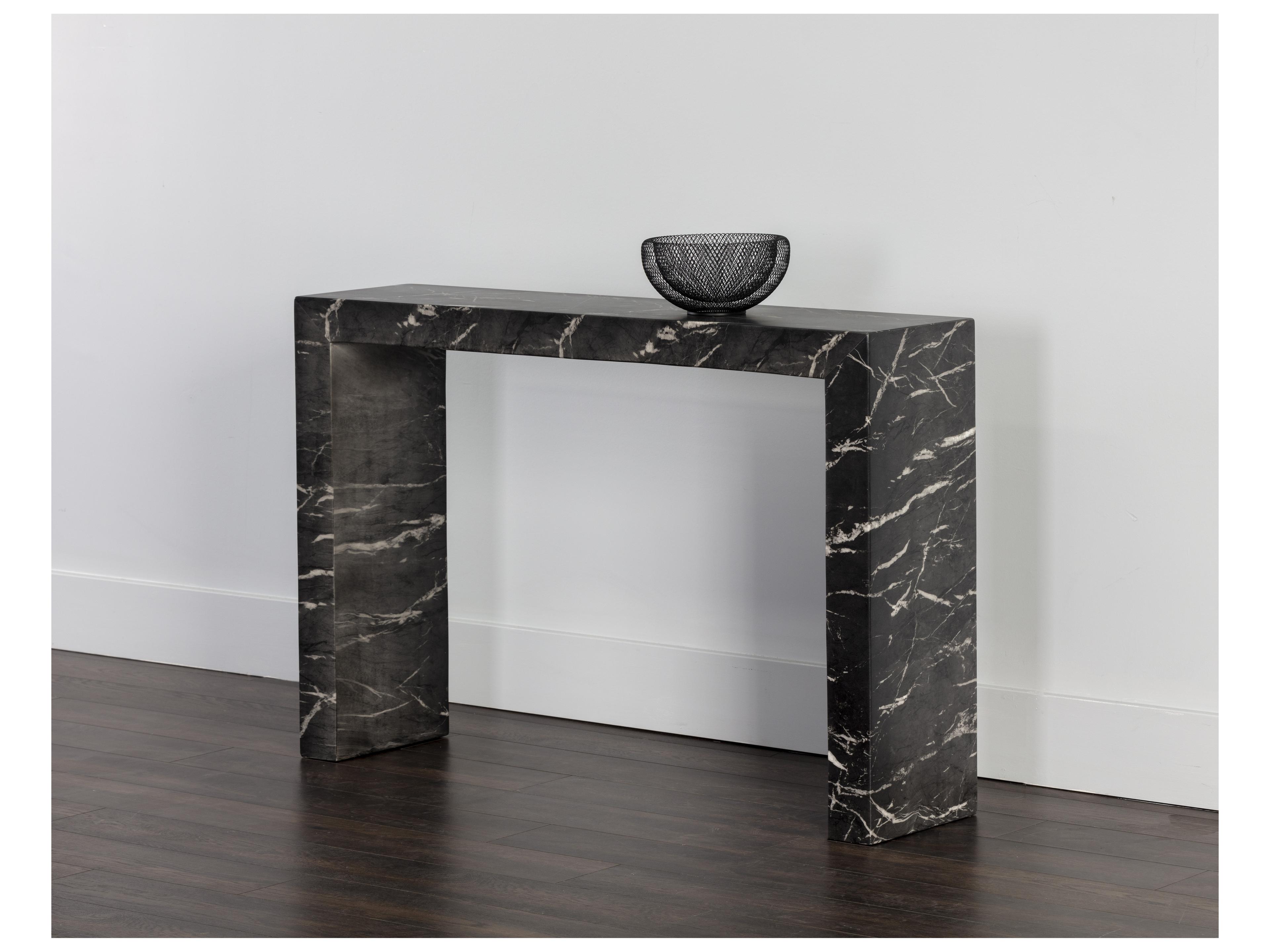 Sunpan Outdoor Axle Concrete Rectangular Console Table