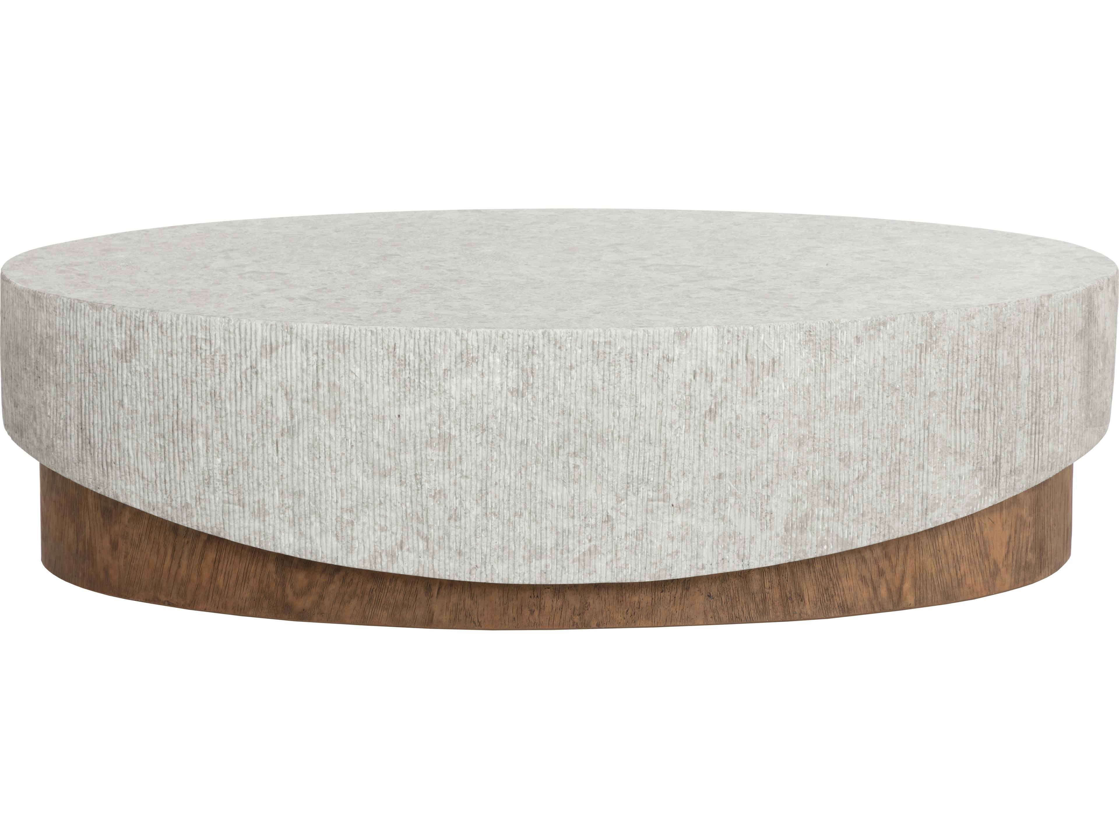 Sunpan Outdoor Leda Concrete Oval Coffee Table