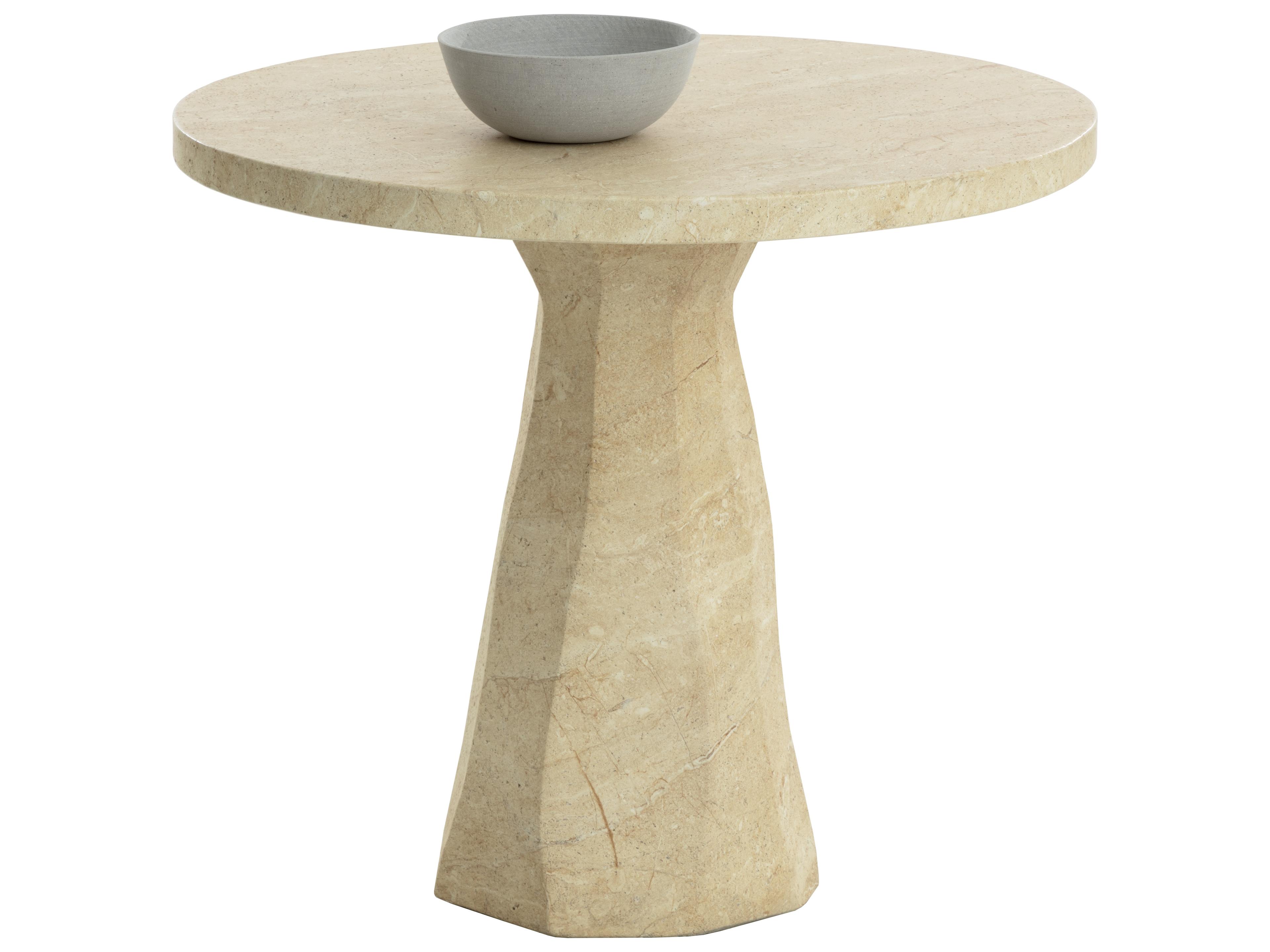 Sunpan Outdoor Kliff Bistro Table in Travertine Look in Natural
