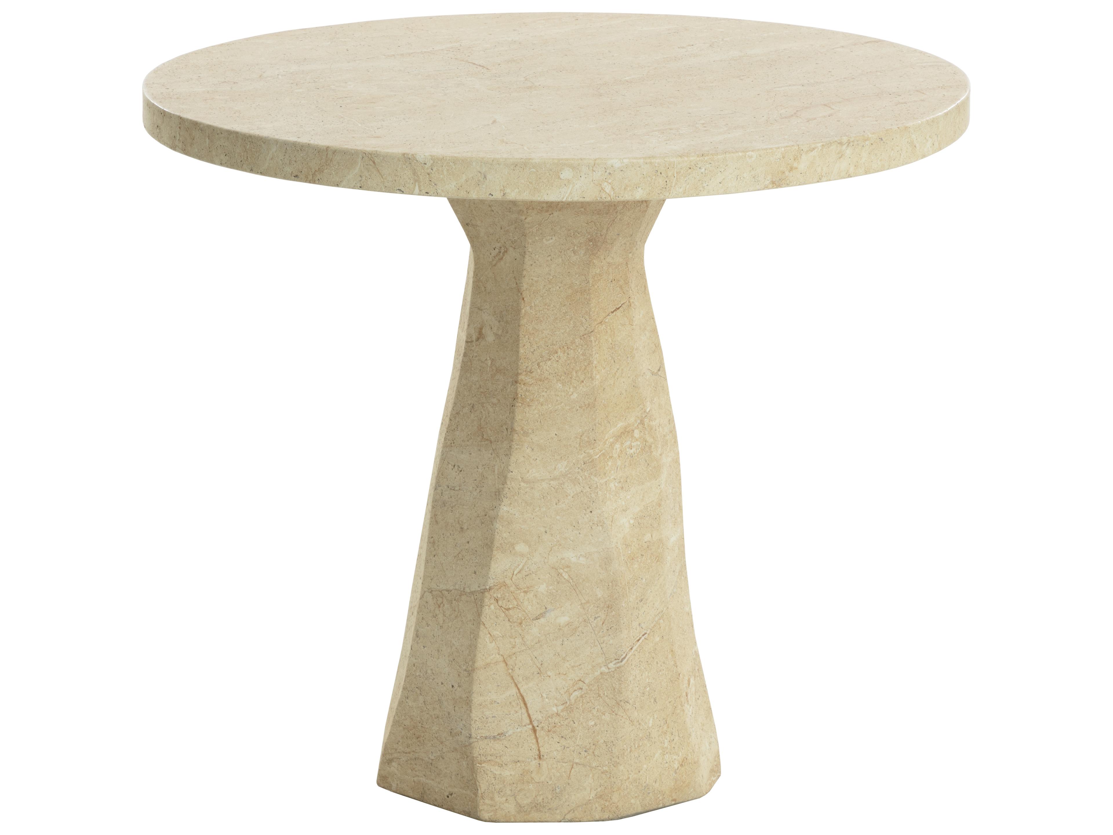 Sunpan Outdoor Kliff Bistro Table in Travertine Look in Natural