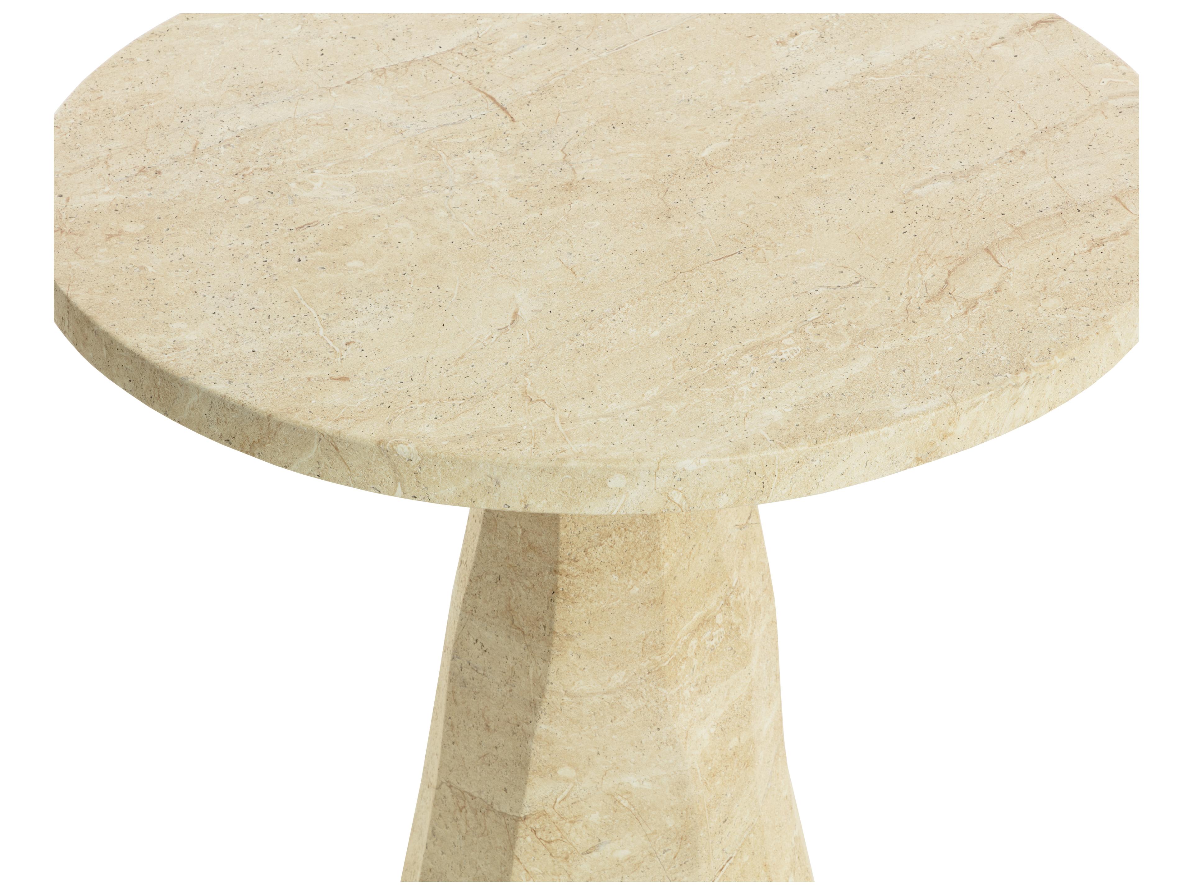 Sunpan Outdoor Kliff Bistro Table in Travertine Look in Natural
