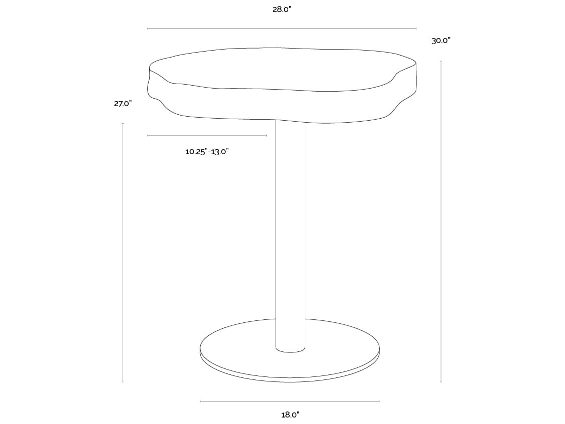 Sunpan Outdoor Delmont Bistro Table in 28"