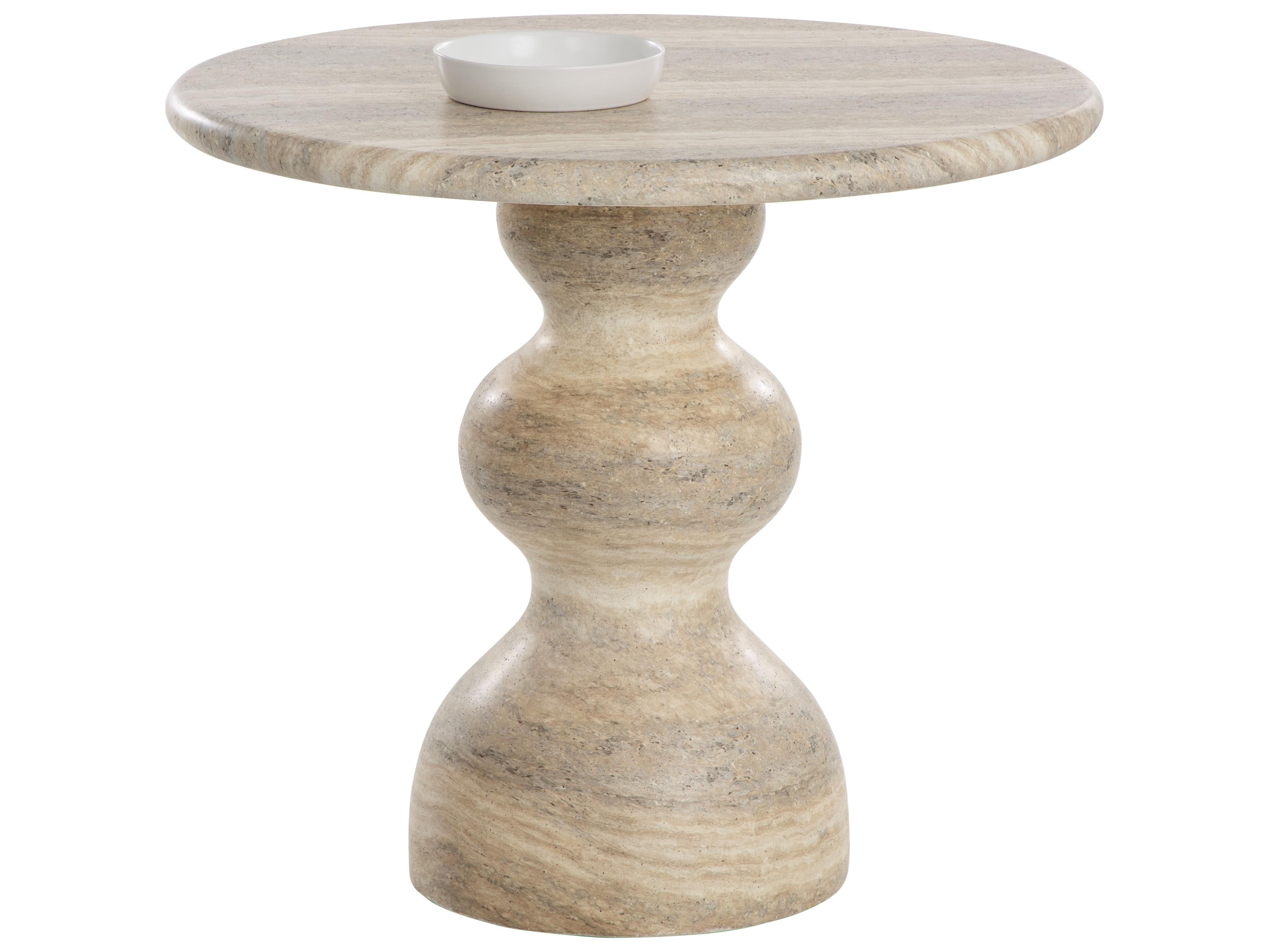 Sunpan Outdoor Raul Bistro Table in Travertine Look in Dune in 34"