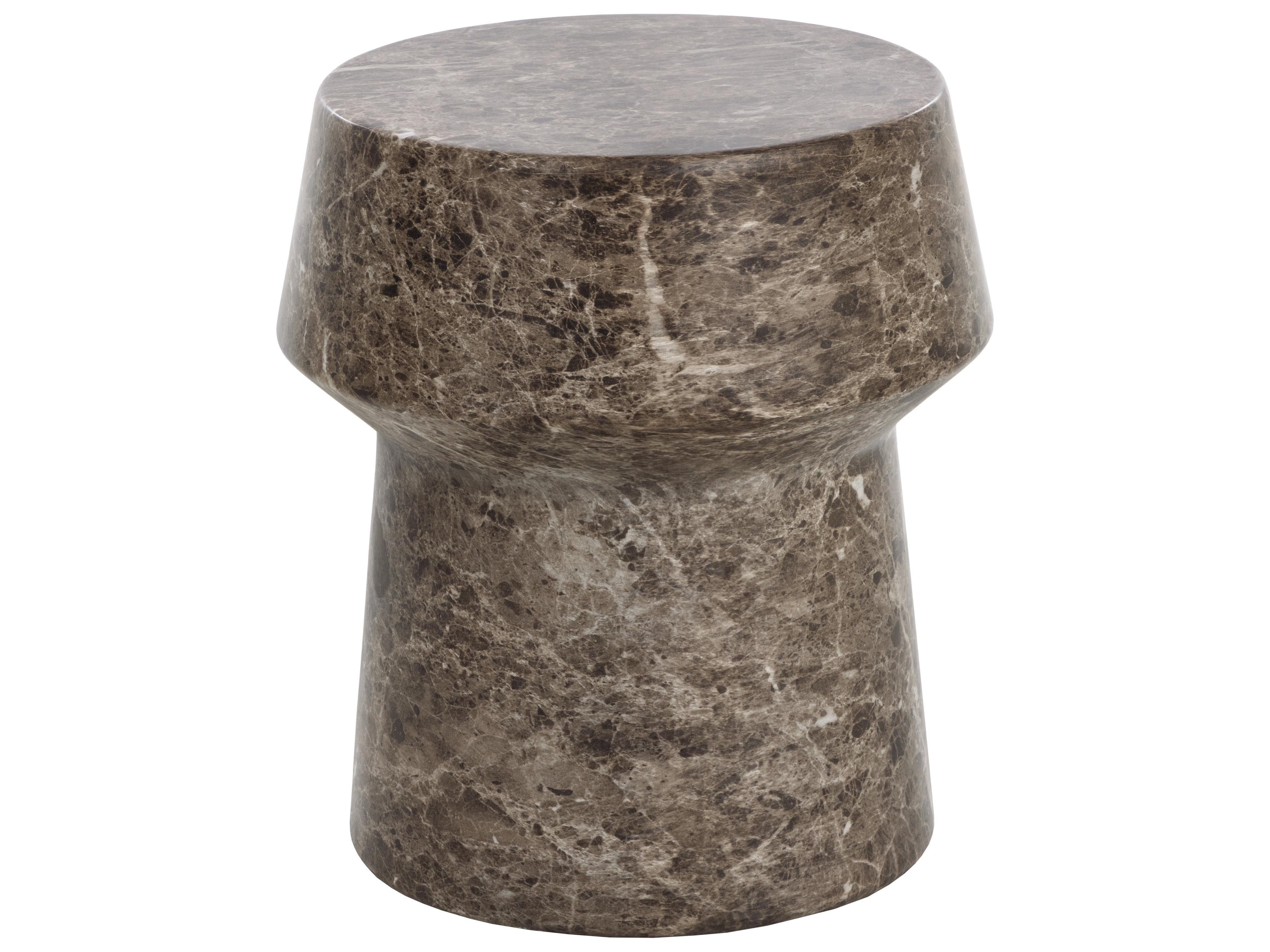 Sunpan Outdoor Brie End Table in Marble Look in Dark Emperador