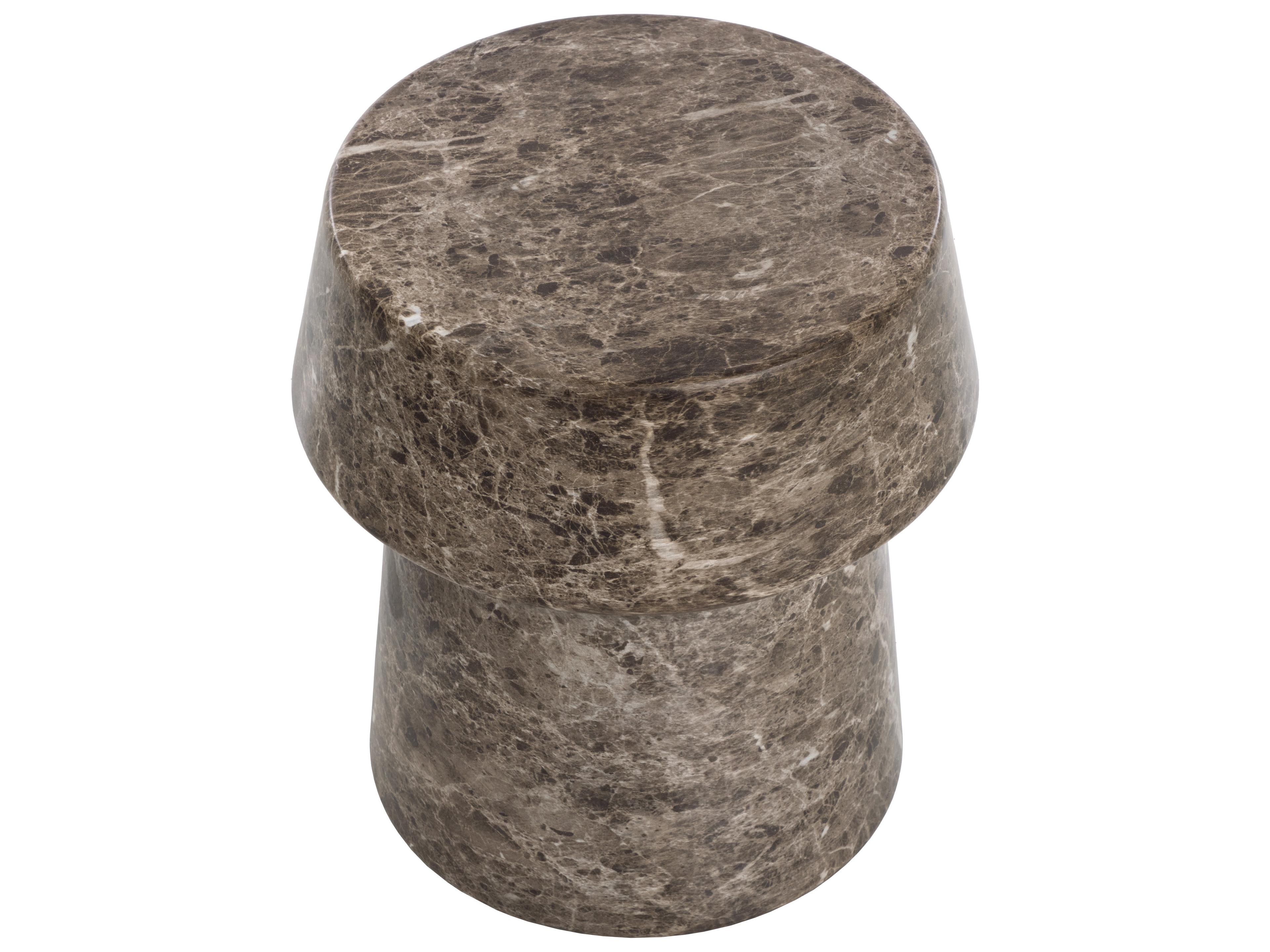 Sunpan Outdoor Brie End Table in Marble Look in Dark Emperador