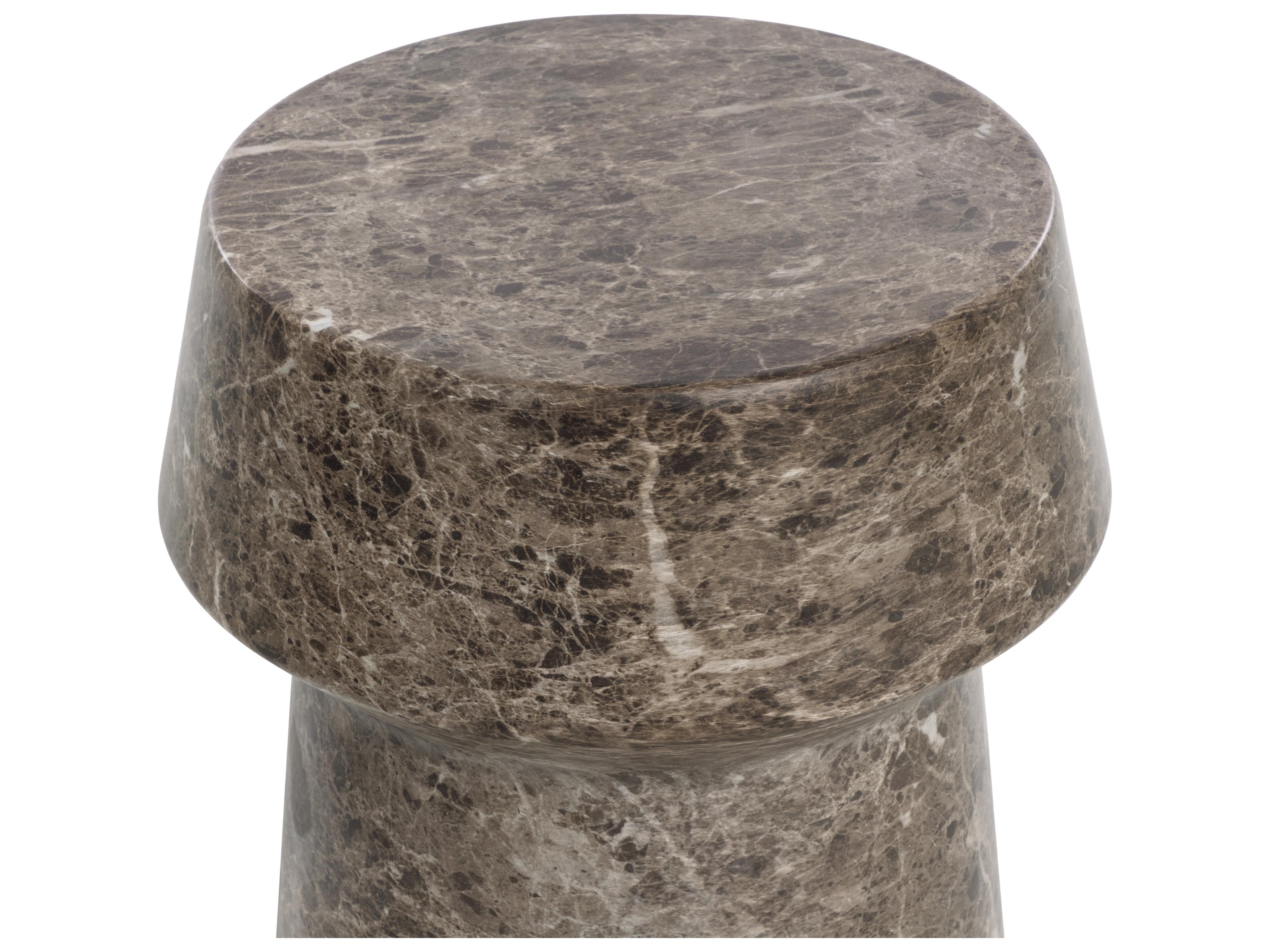 Sunpan Outdoor Brie End Table in Marble Look in Dark Emperador