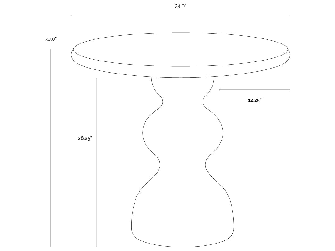 Sunpan Outdoor Raul Bistro Table in Marble Look in Sage in 34"