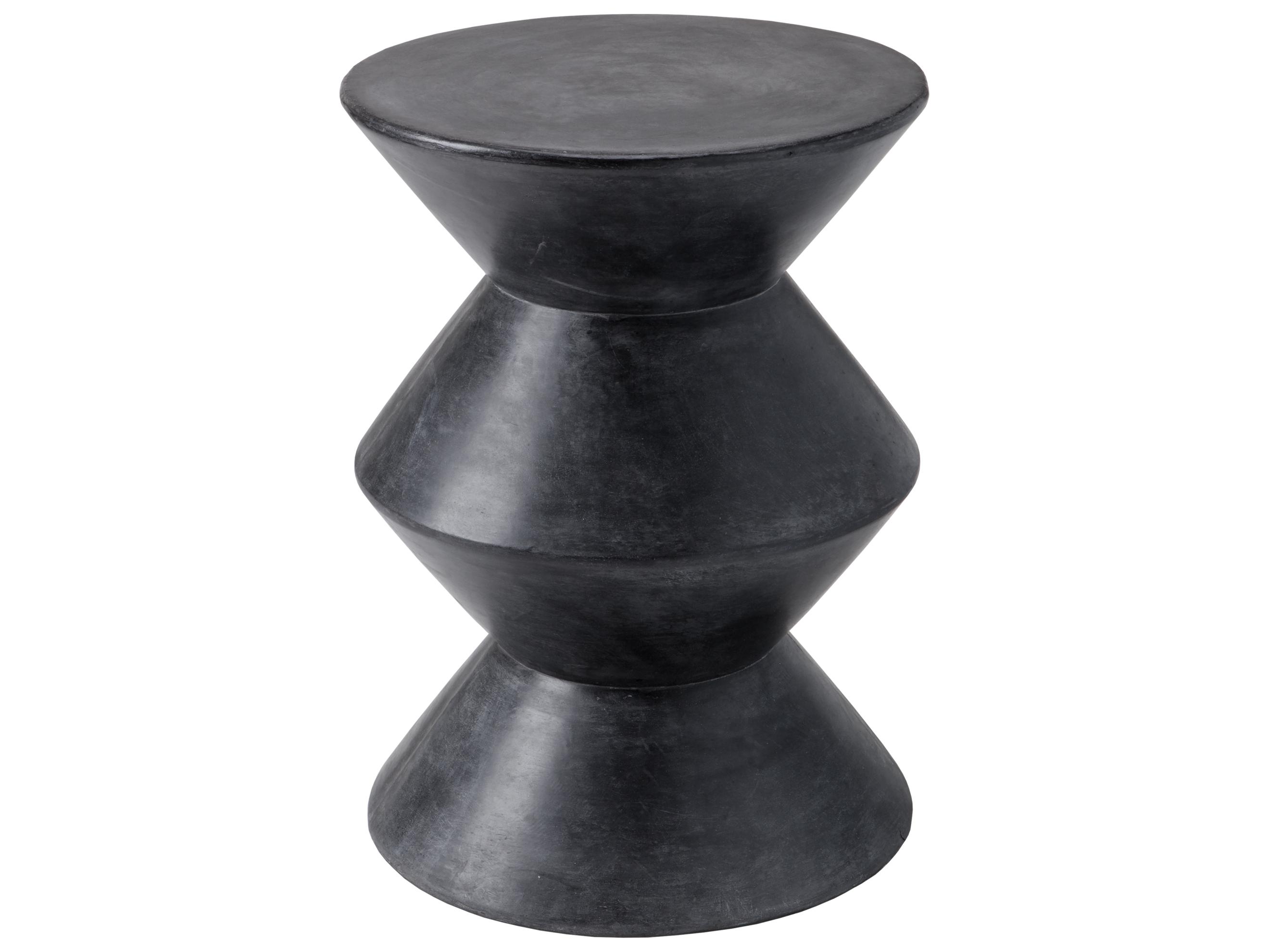 Sunpan Outdoor MIXT Union Concrete Black Round End Table