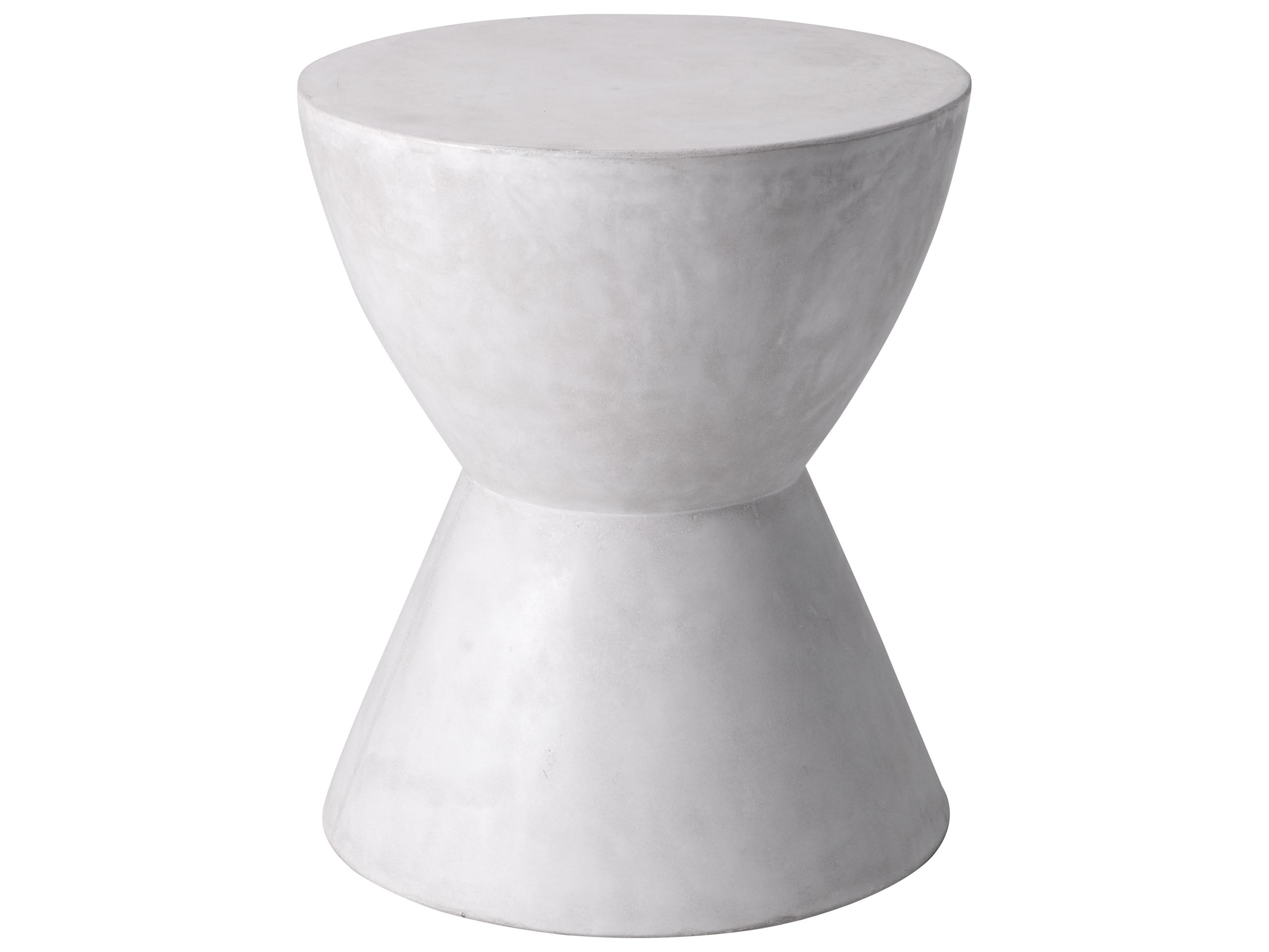 Sunpan Outdoor MIXT Logan Concrete White Round End Table
