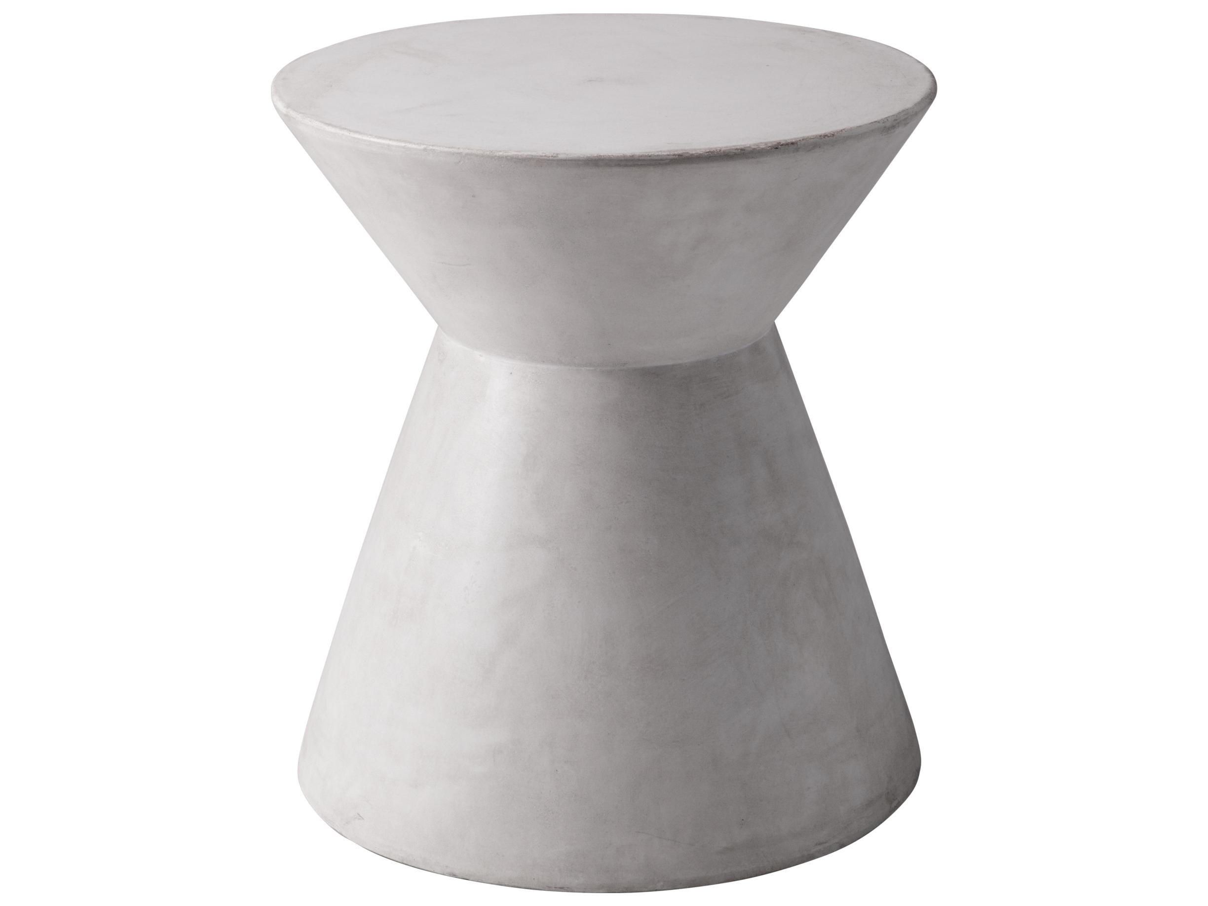 Sunpan Outdoor MIXT Astley Concrete White Round End Table