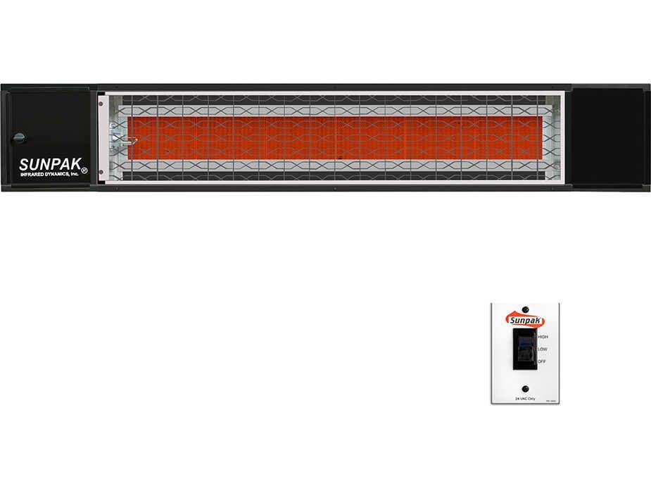 Sunpak 48 Inch Black Stainless Steel Two Stage Btu Patio Heater (Hardwired)