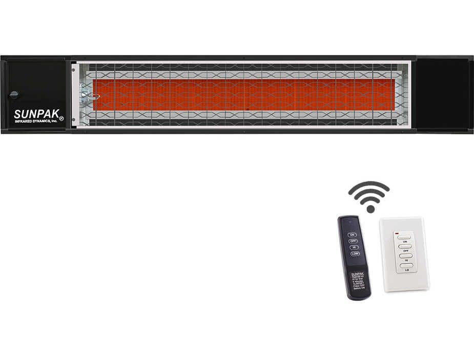 Sunpak 48 Inch Black Stainless Steel Two Stage Btu Outdoor Heater (Remote Control)