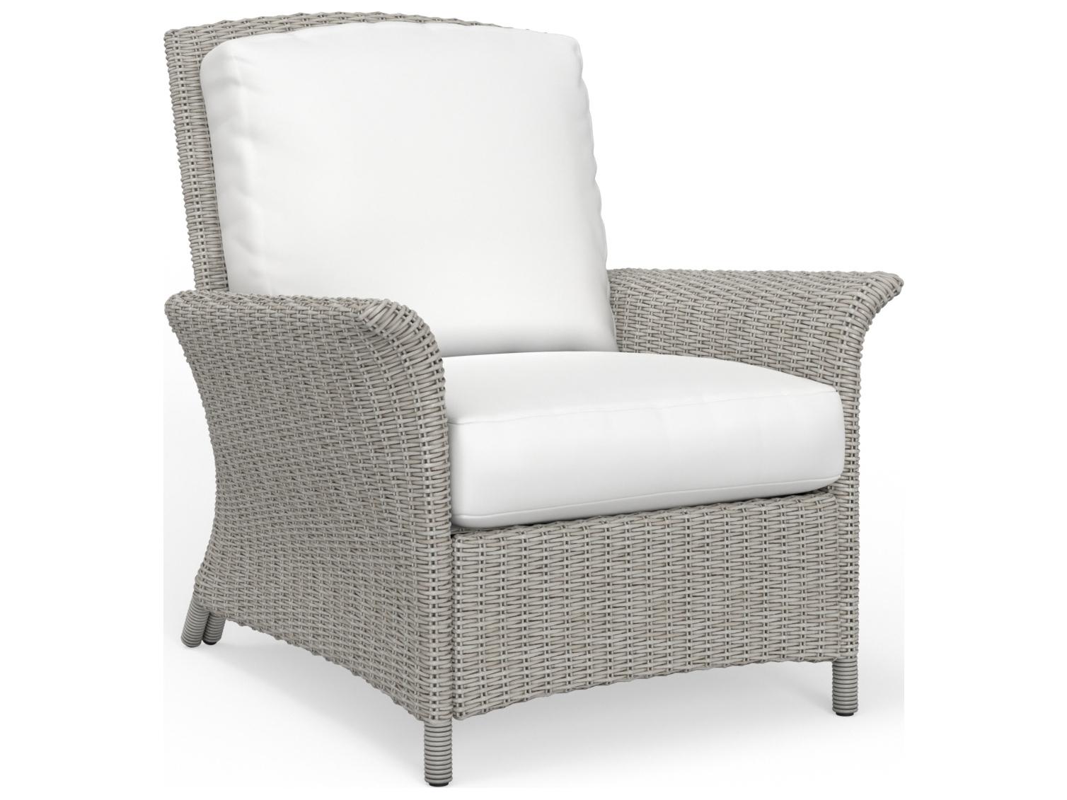 South Sea Rattan Juniper Bay Wicker Light Driftwood Outdoor Patio Lounge Chair