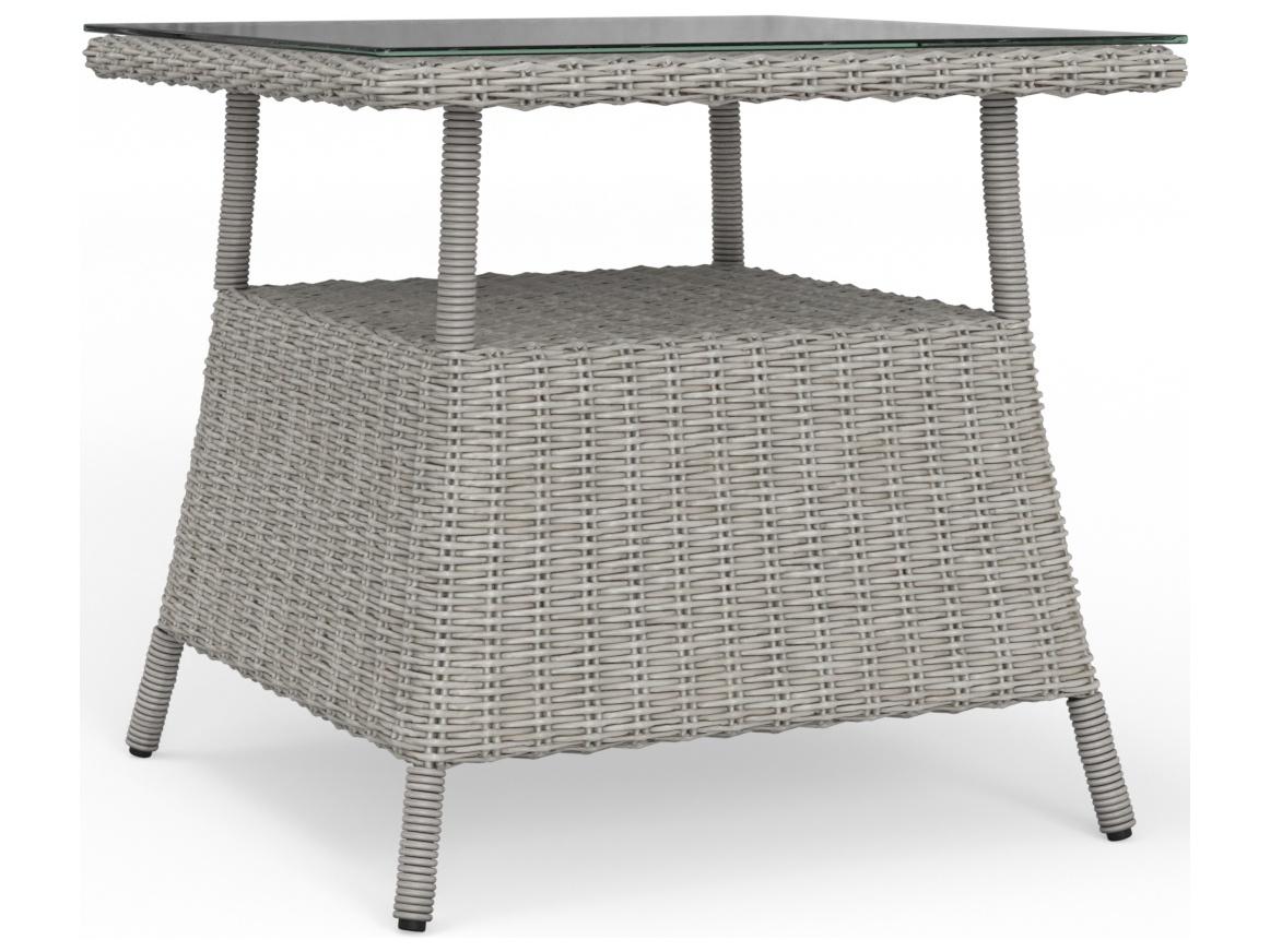 South Sea Rattan Juniper Bay Quick Ship Wicker Square End Table