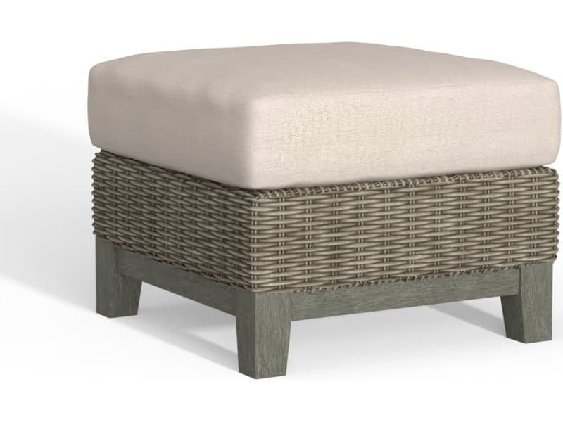 South Sea Rattan Timberline Quick Ship Wicker Cushion Ottoman